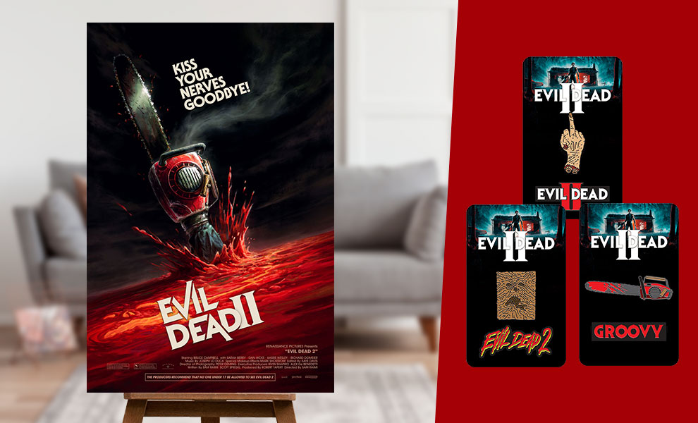 Evil Dead II Art Print & Collector Pin Set View 1