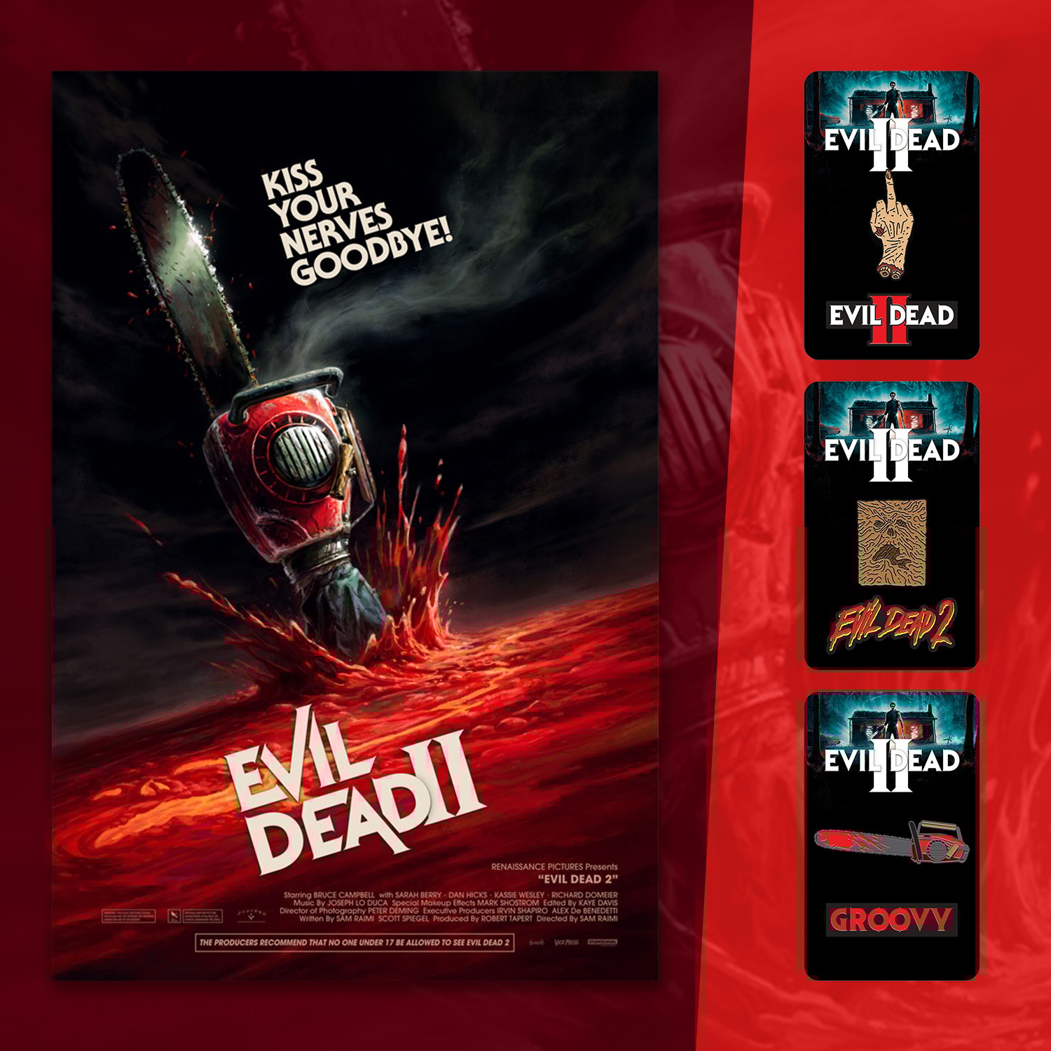 Evil Dead II Art Print & Collector Pin Set View 4