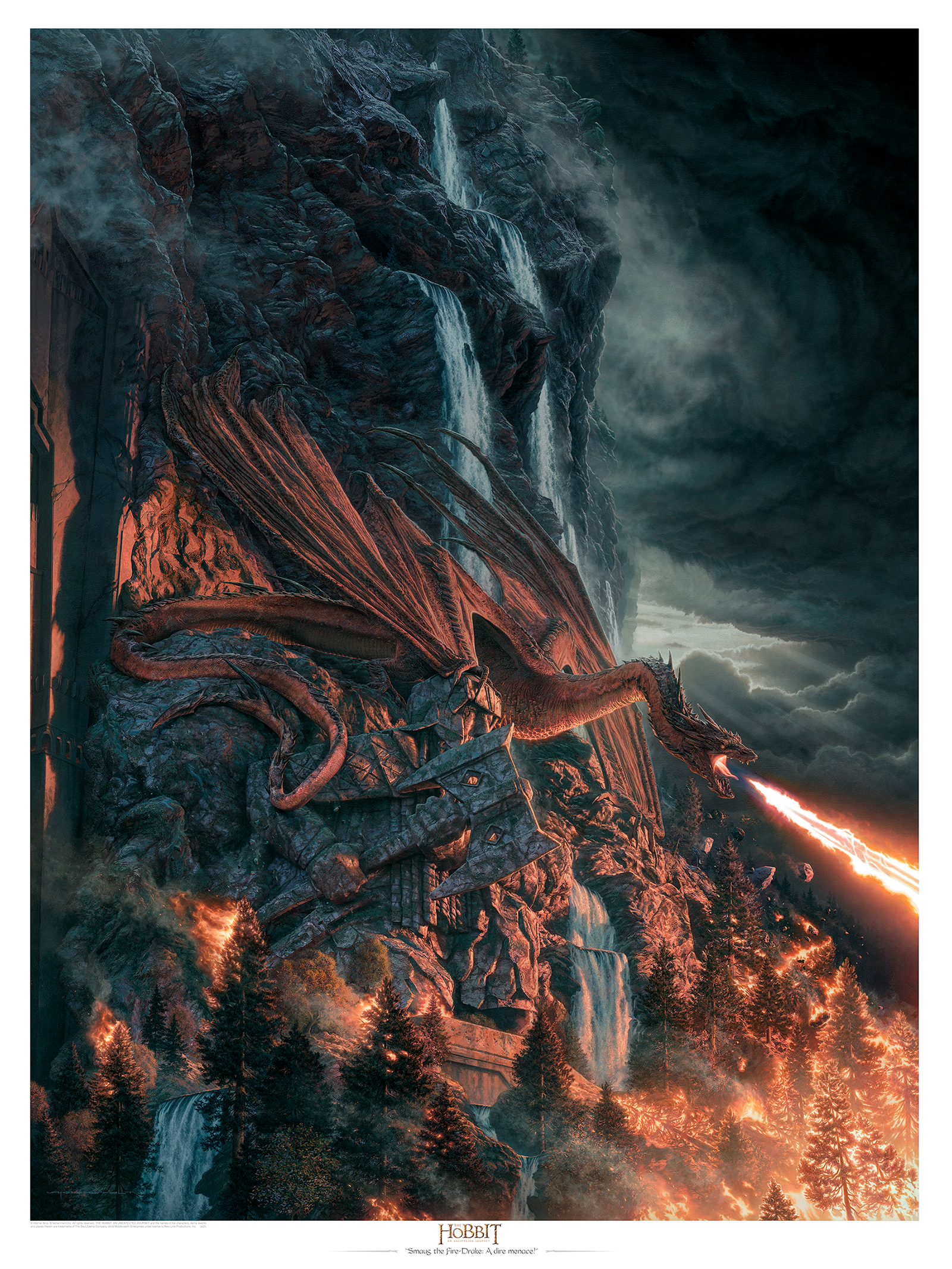 Smaug the Fire-Drake: A Dire Menace! Fine Art Print by Vanderstelt Studio