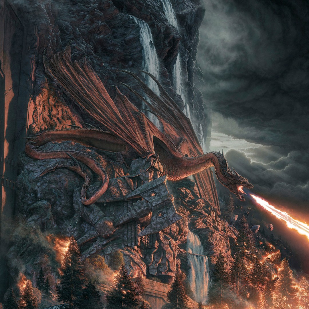 The Lord of the Rings Smaug the Fire-Drake: A Dire Menace! Art Print  View 3