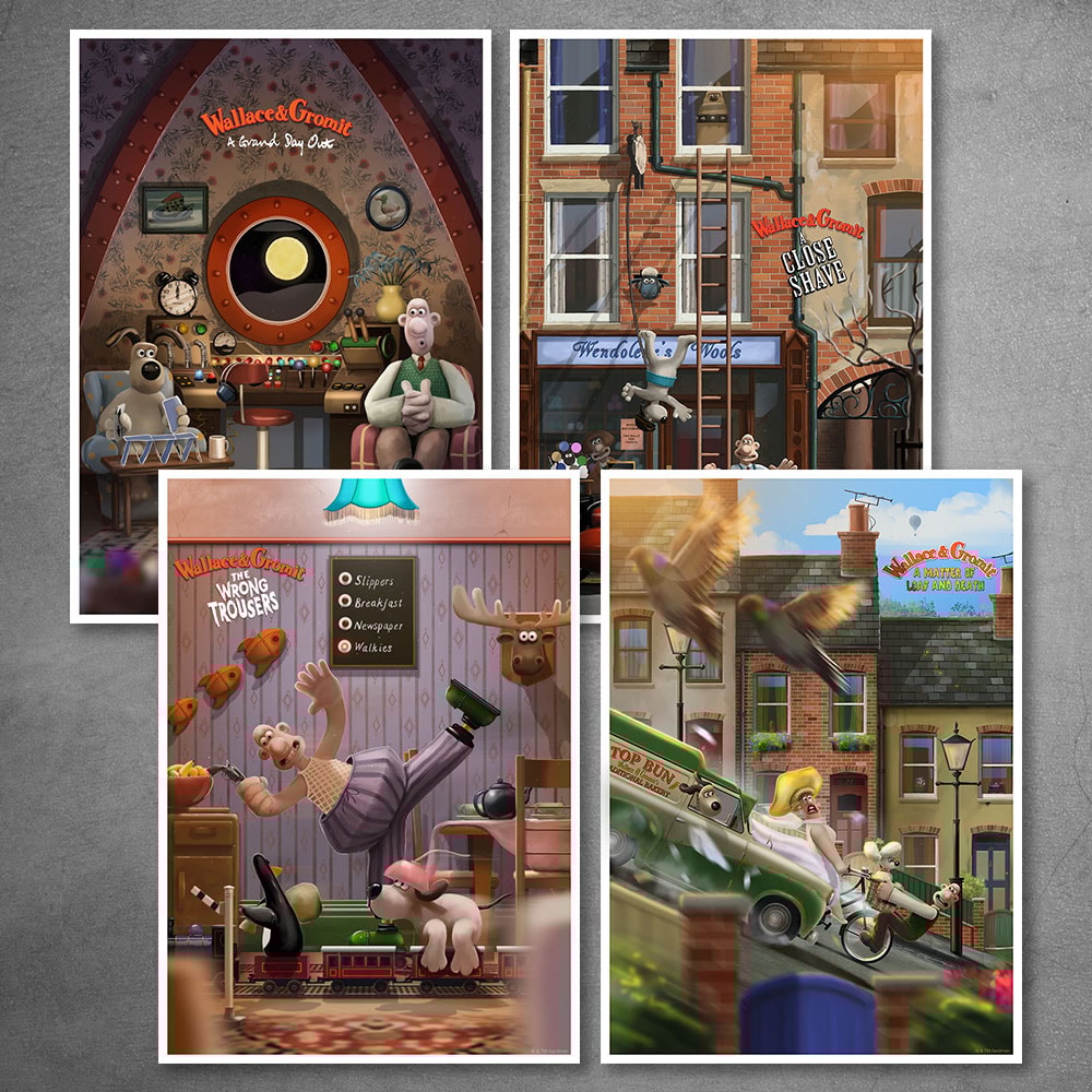 Wallace & Gromit Art Print Set