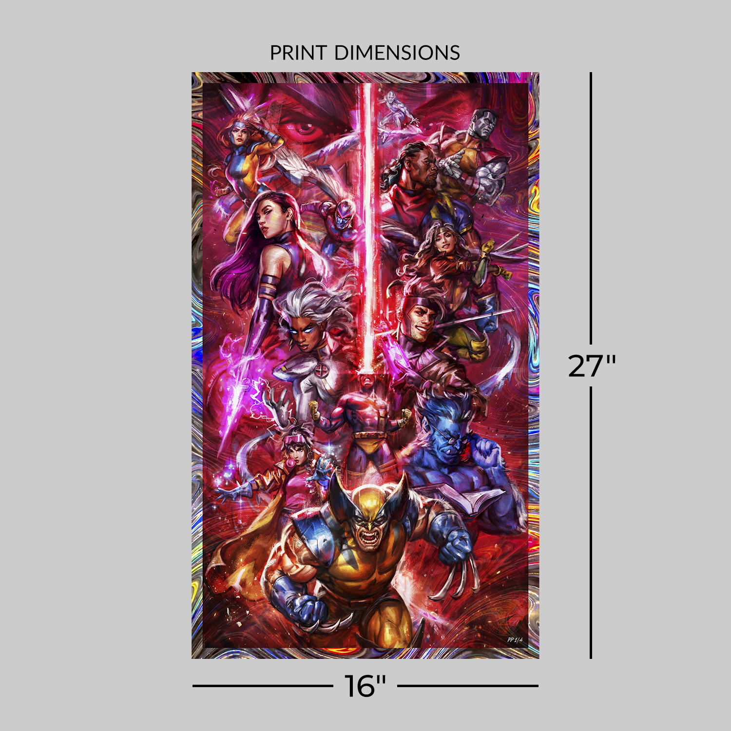 Marvel The X-Men vs Magneto (Holofoil Variant) Art Print  Exclusive Edition View 2