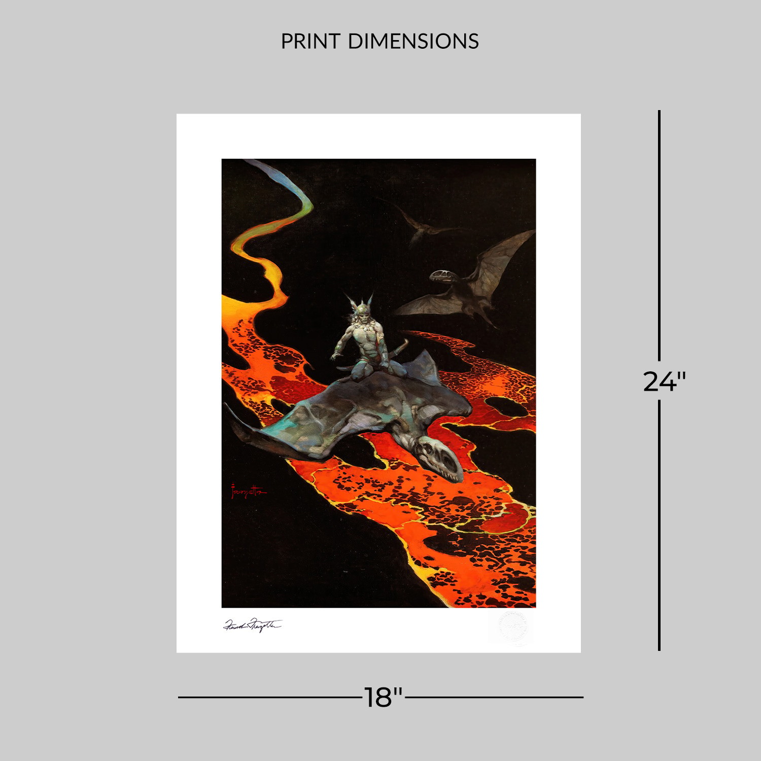 Thor's Flight Fine Art Print by Frank Frazetta | Sideshow Collectibles