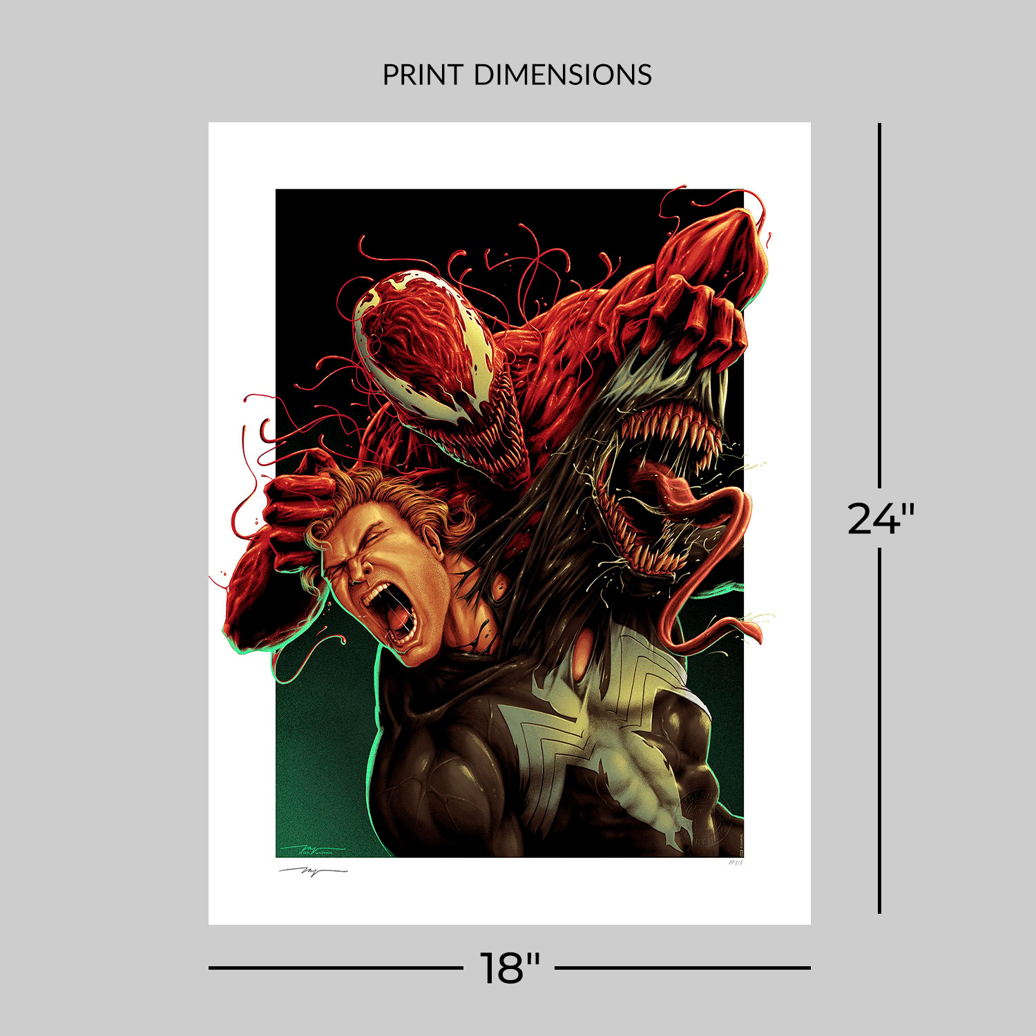 Marvel Venom: Carnage Unleashed Variant Art Print  Exclusive Edition View 2
