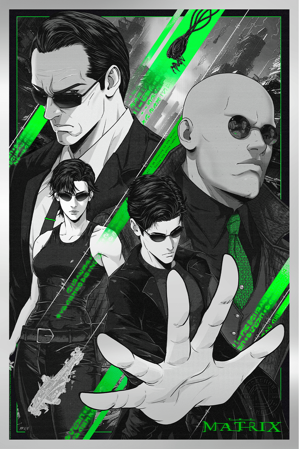 The Matrix The Matrix: Free Your Mind Silver Foil Variant Art Print  Exclusive Edition View 4
