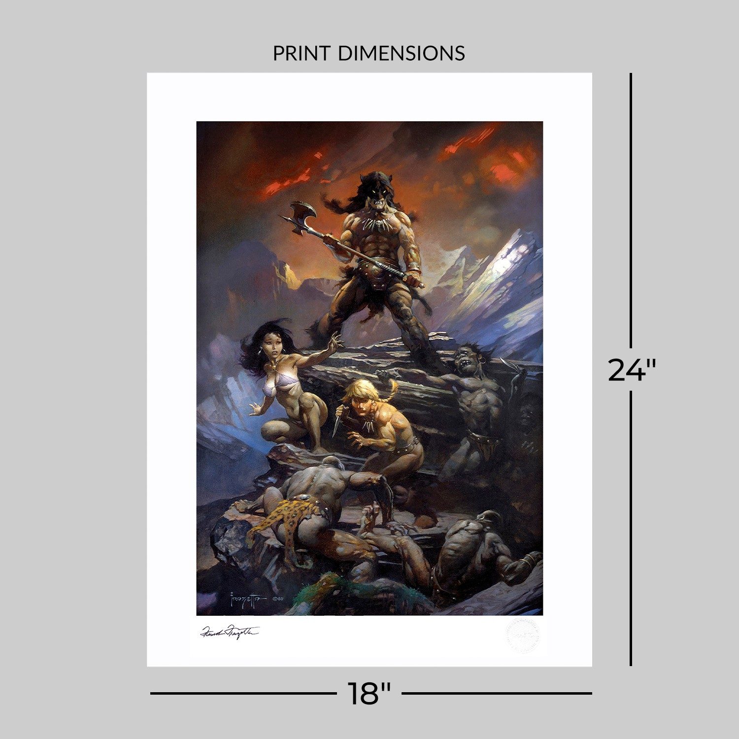 Frank Frazetta Fire and Ice Art Print  View 2