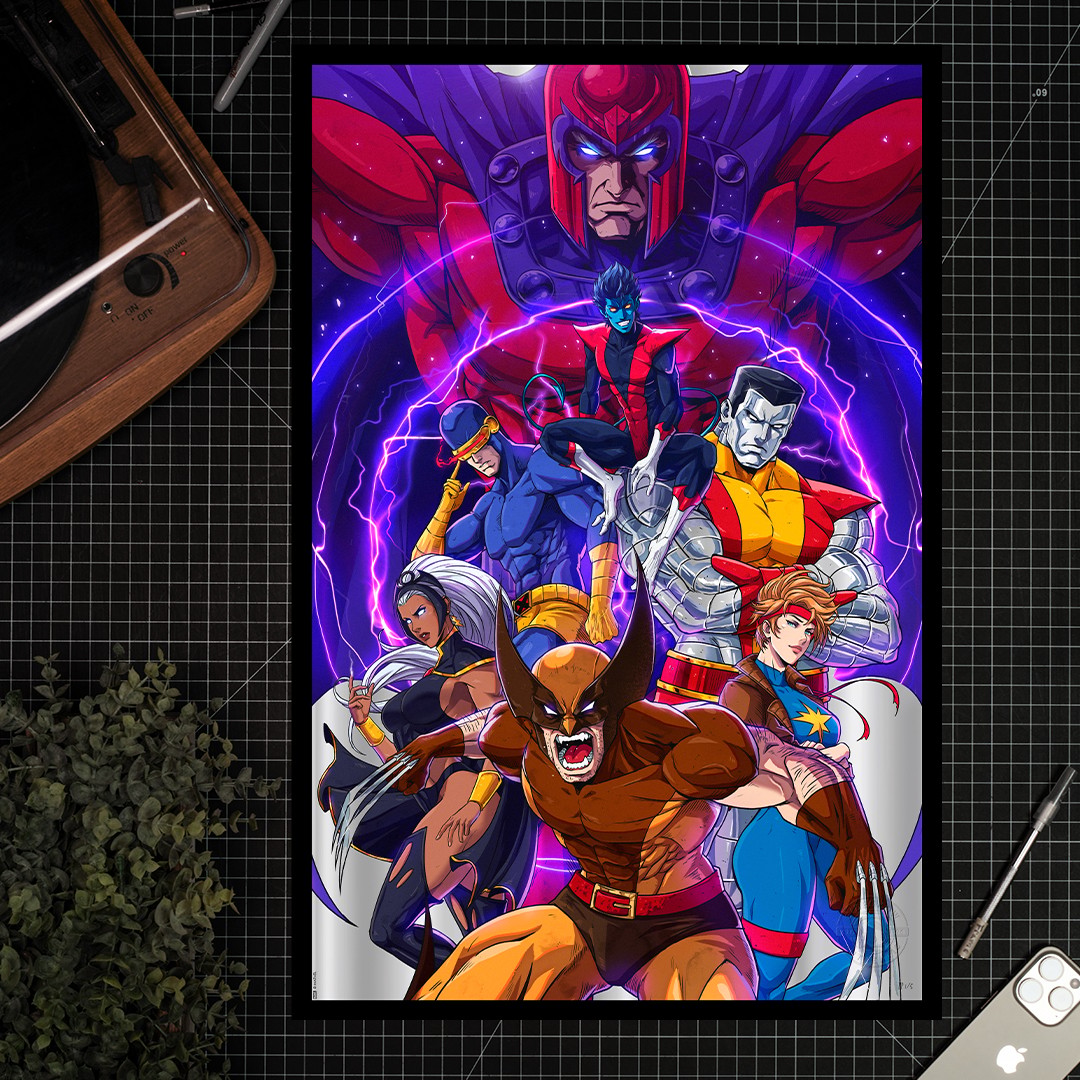 Marvel The Uncanny X-Men Silver Foil Variant Art Print  Exclusive Edition View 1