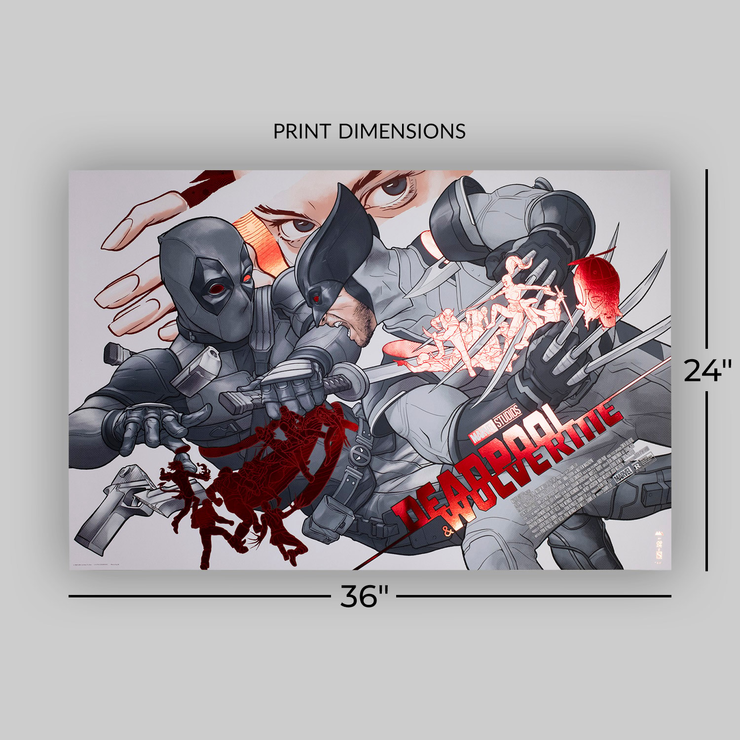 Marvel Deadpool & Wolverine: LFG (Black, White & Red All Over) Movie Poster  Exclusive Edition View 2