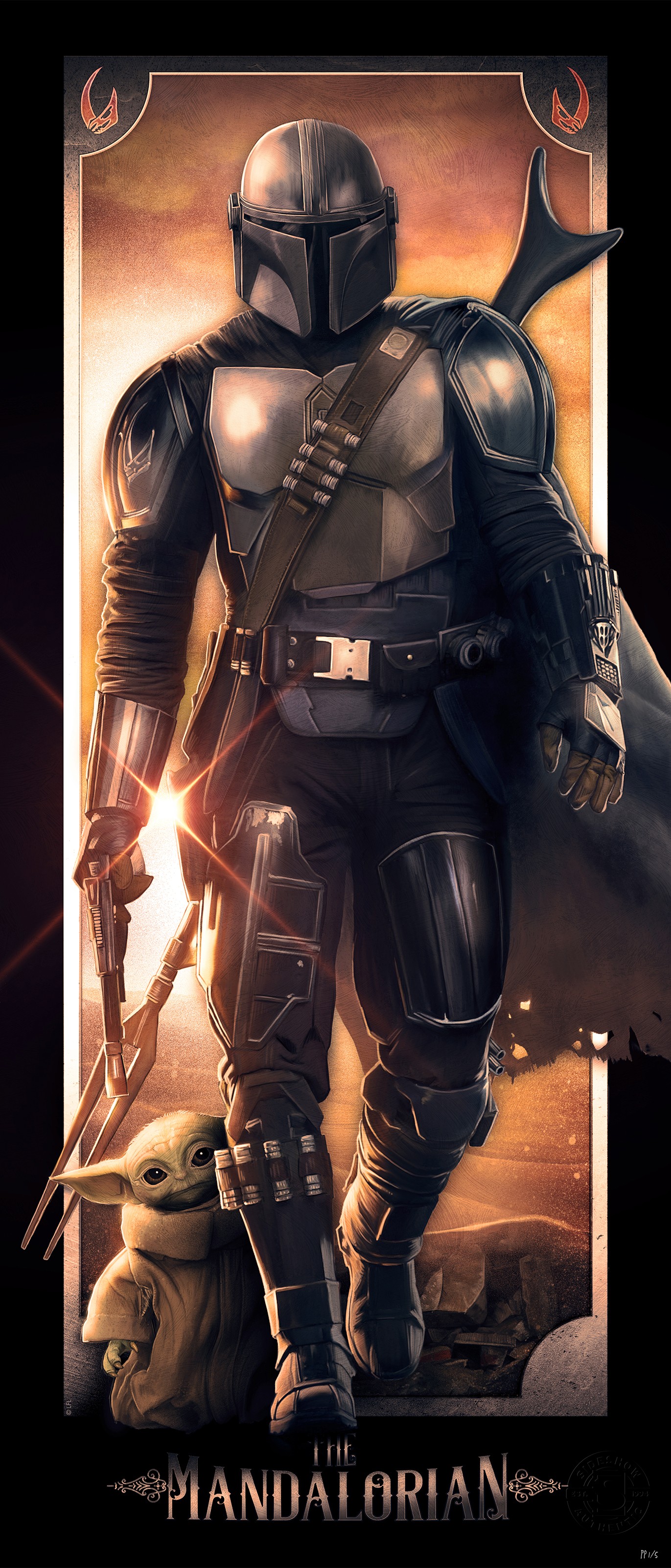 Star Wars™: The Mandalorian Fine Art Print by Rich Davies