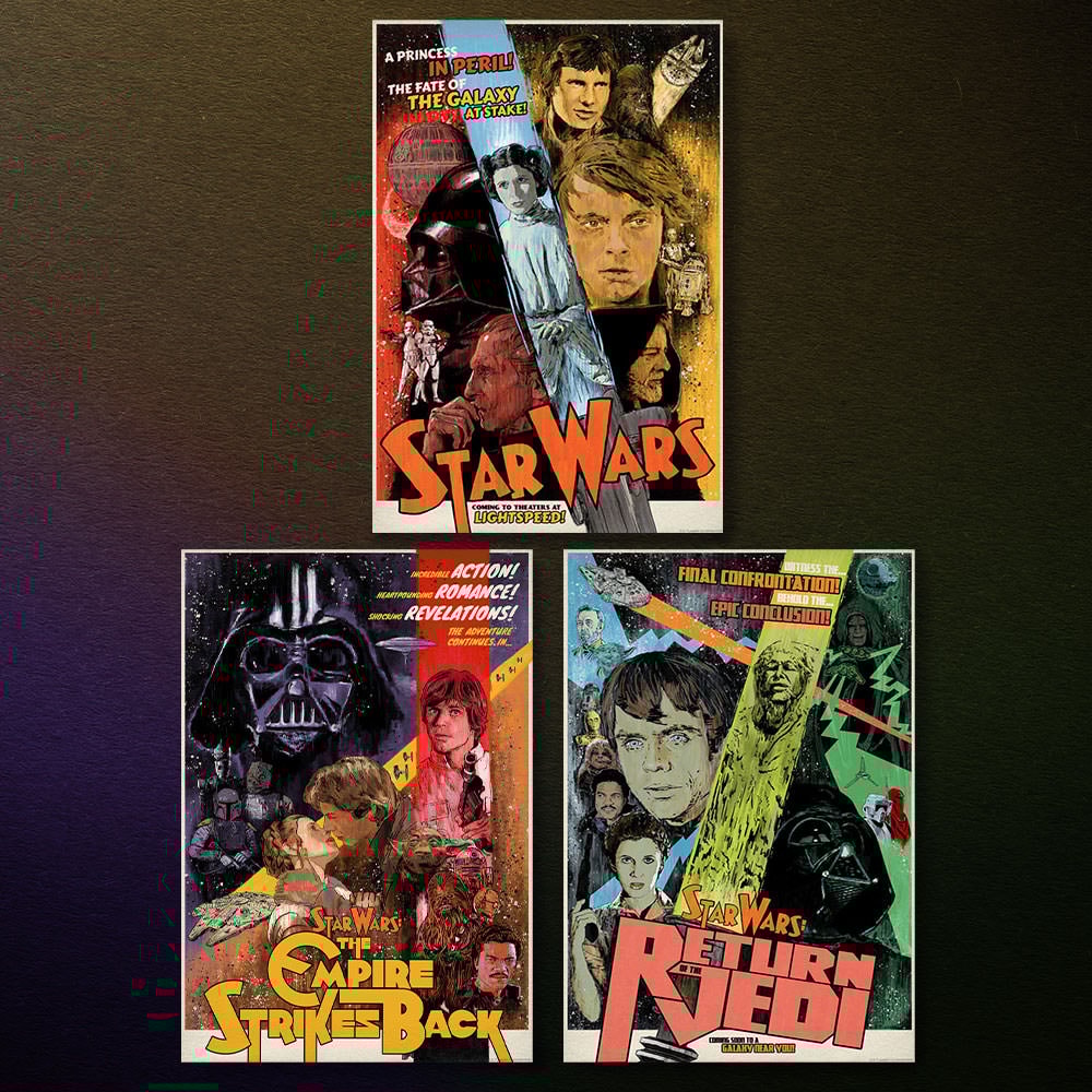 トップブランドのファッション Star Wars: The Original Trilogy Set Art Print by ACME アート・デザイン・音楽