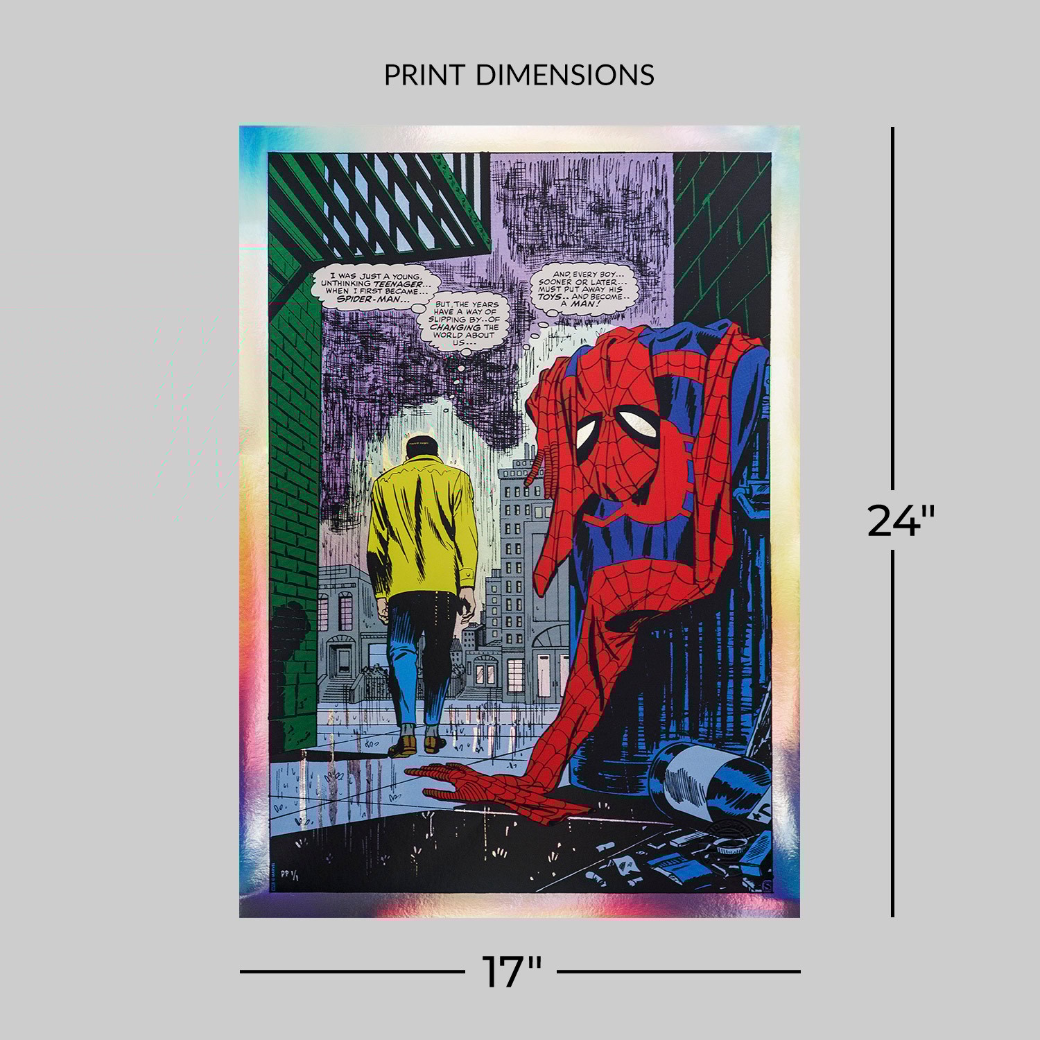 Spider-Man No More (Black Foil) Screenprint by John Romita Sr