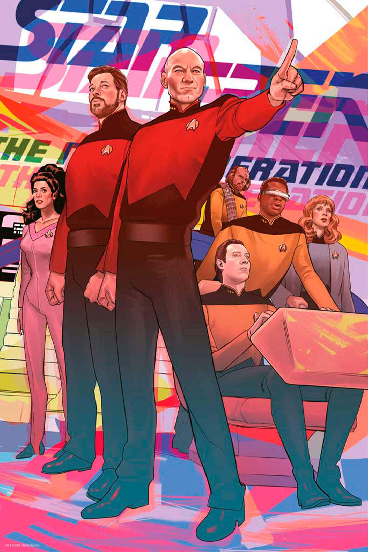 STAR TREK anniversary art work ポスター Bye Bye Robot Releases TNG 25th Anniversary Litho