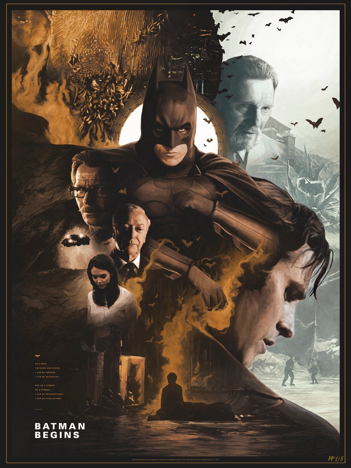 BATMAN BEGINS MOVIE POSTER 2 Sided ORIGINAL Version E 27x40