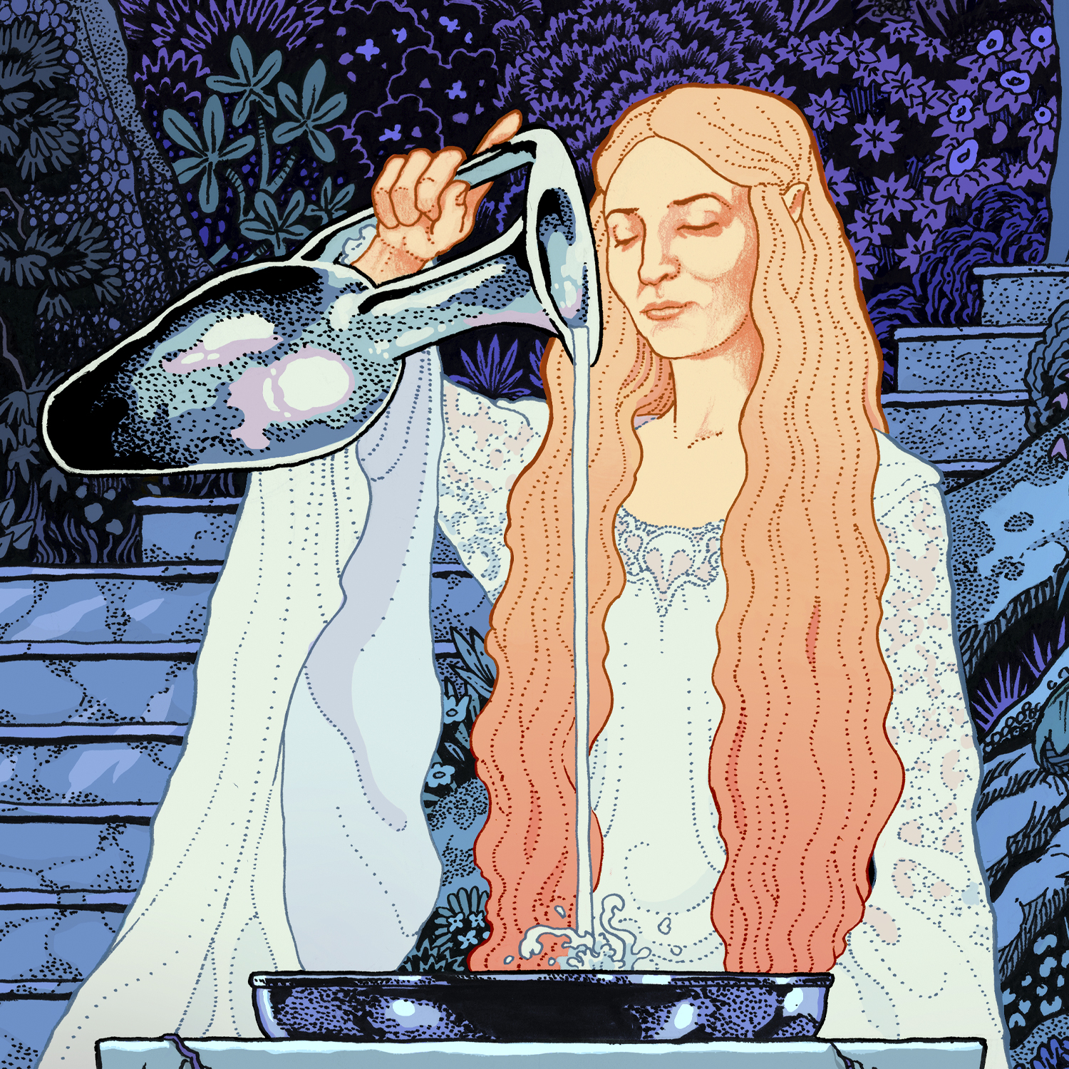 The Lord of the Rings The Mirror of Galadriel Art Print  Exclusive Edition View 3