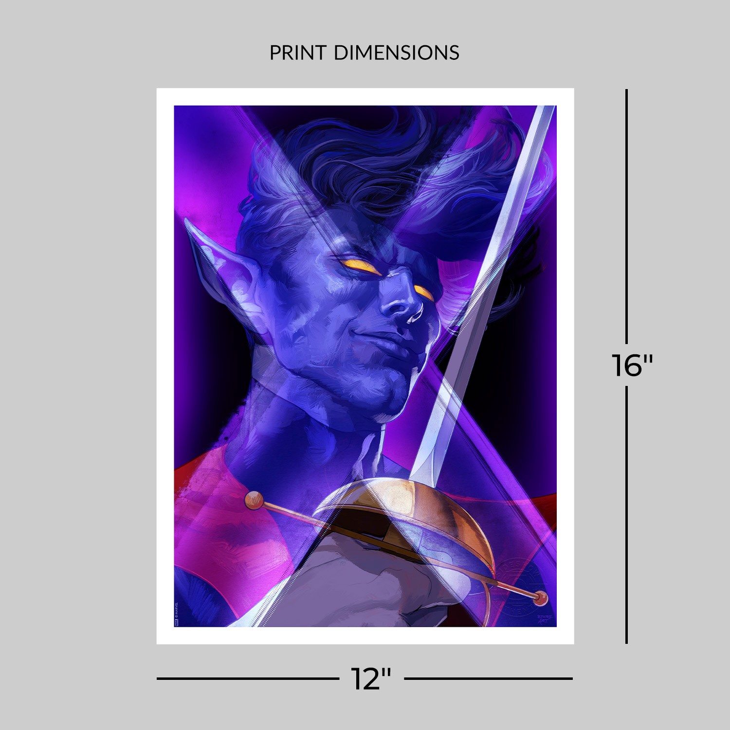 Marvel X-Men Portraits: Nightcrawler Art Print  Exclusive Edition View 2