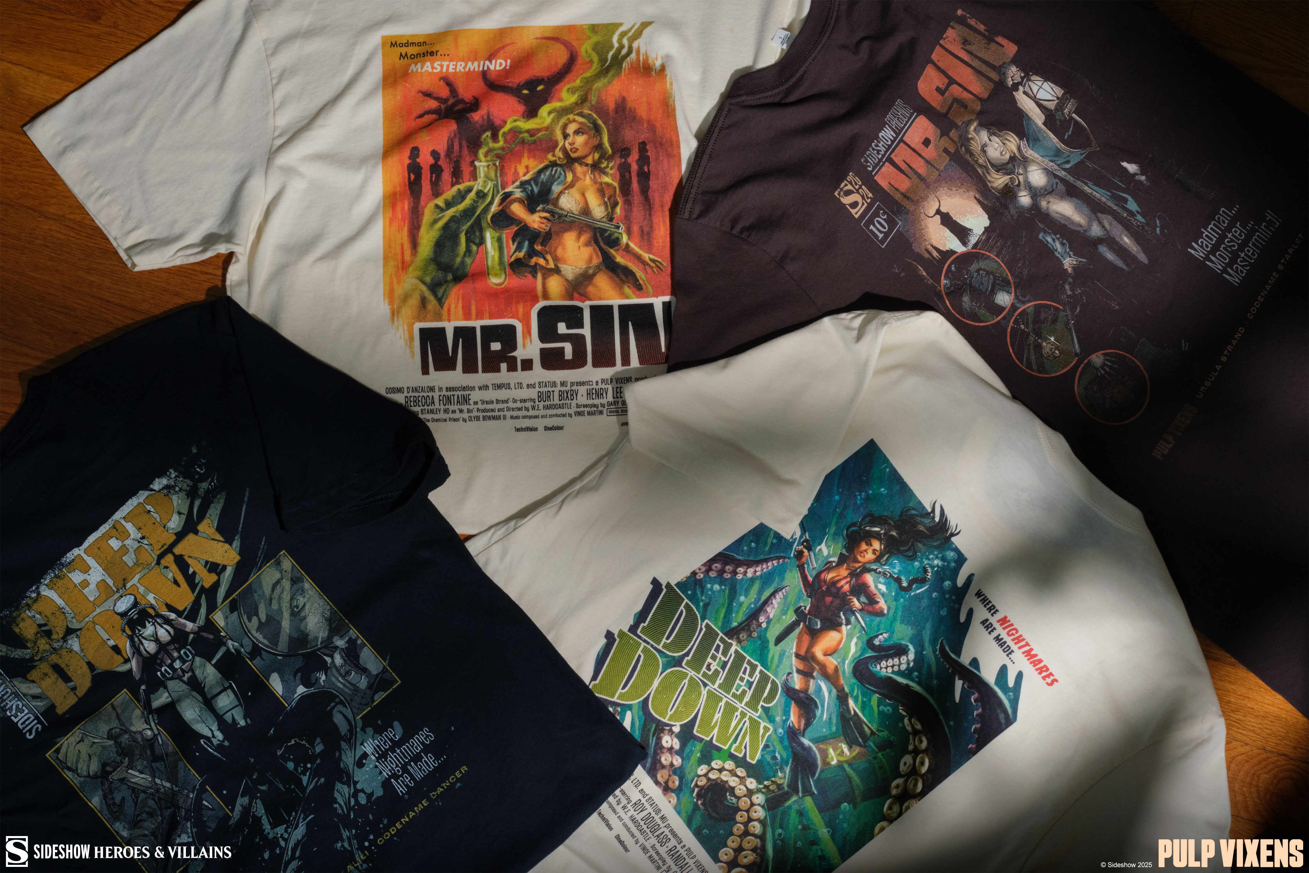 Sideshow Originals Pulp Vixens: Deep Down T-Shirt (Navy) Apparel  (Prototype Shown) View 7