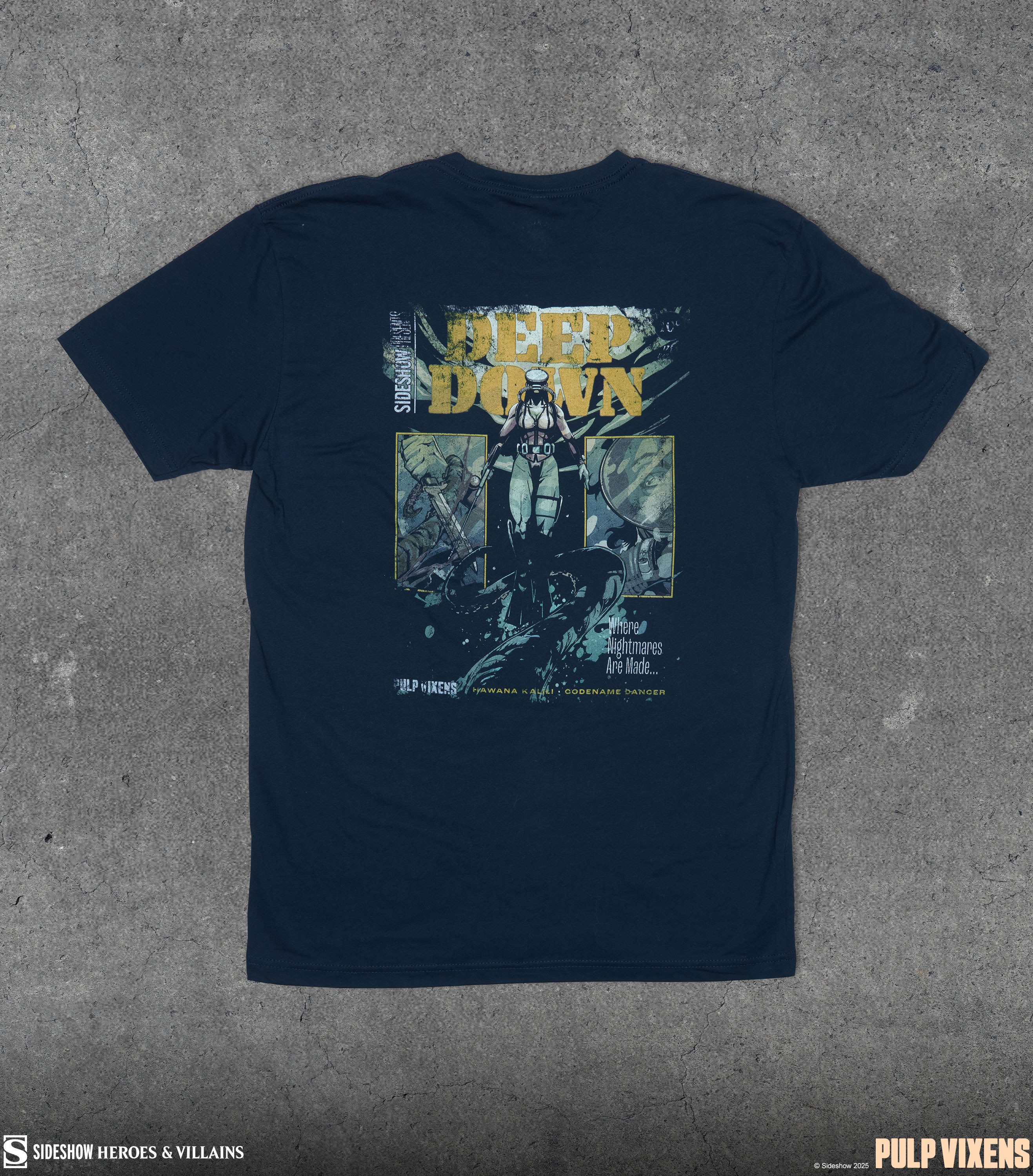 Sideshow Originals Pulp Vixens: Deep Down T-Shirt (Navy) Apparel  (Prototype Shown) View 6