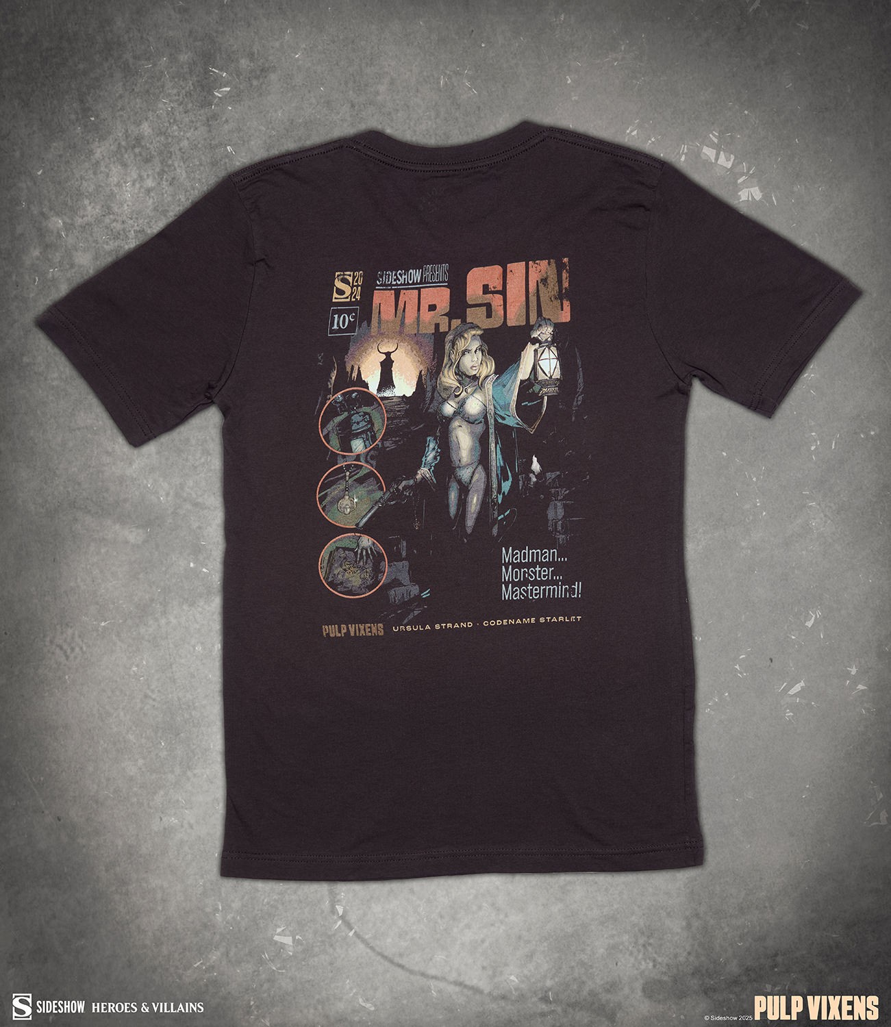 Sideshow Originals Pulp Vixens: Mr. Sin T-Shirt (Brown) Apparel  (Prototype Shown) View 6
