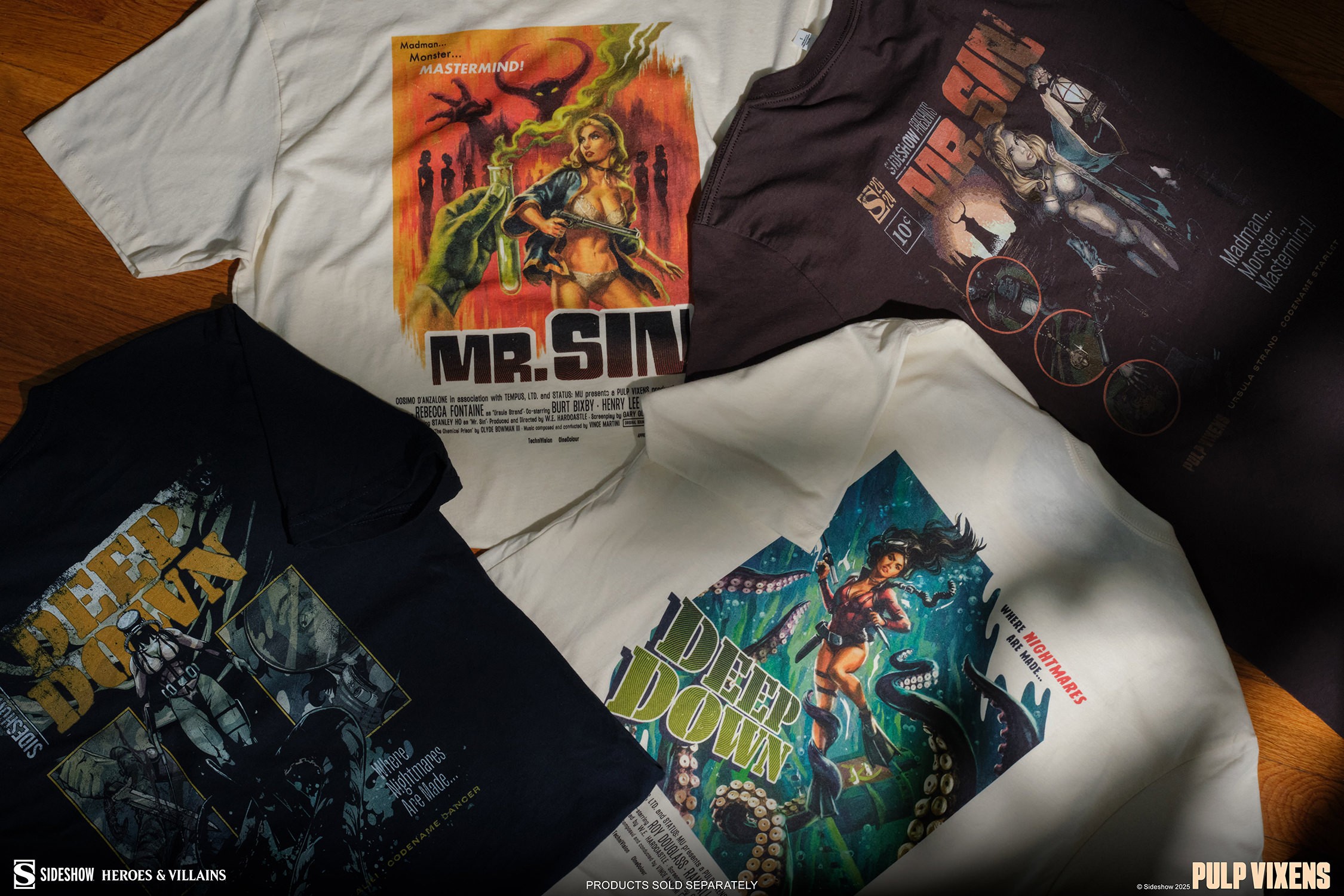 Sideshow Originals Pulp Vixens: Mr. Sin T-Shirt (Brown) Apparel  (Prototype Shown) View 9