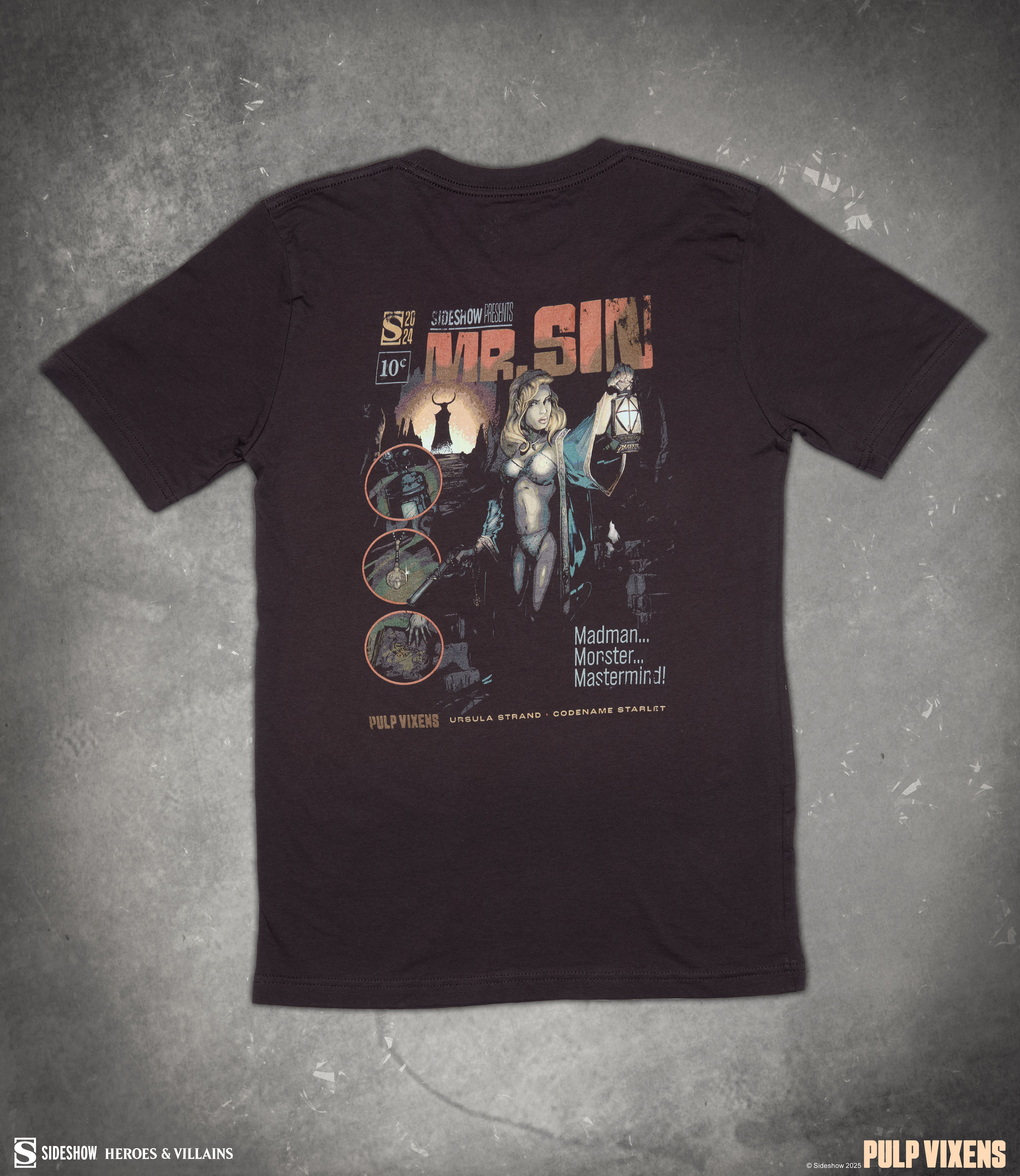 Sideshow Originals Pulp Vixens: Mr. Sin T-Shirt (Brown) Apparel  (Prototype Shown) View 6