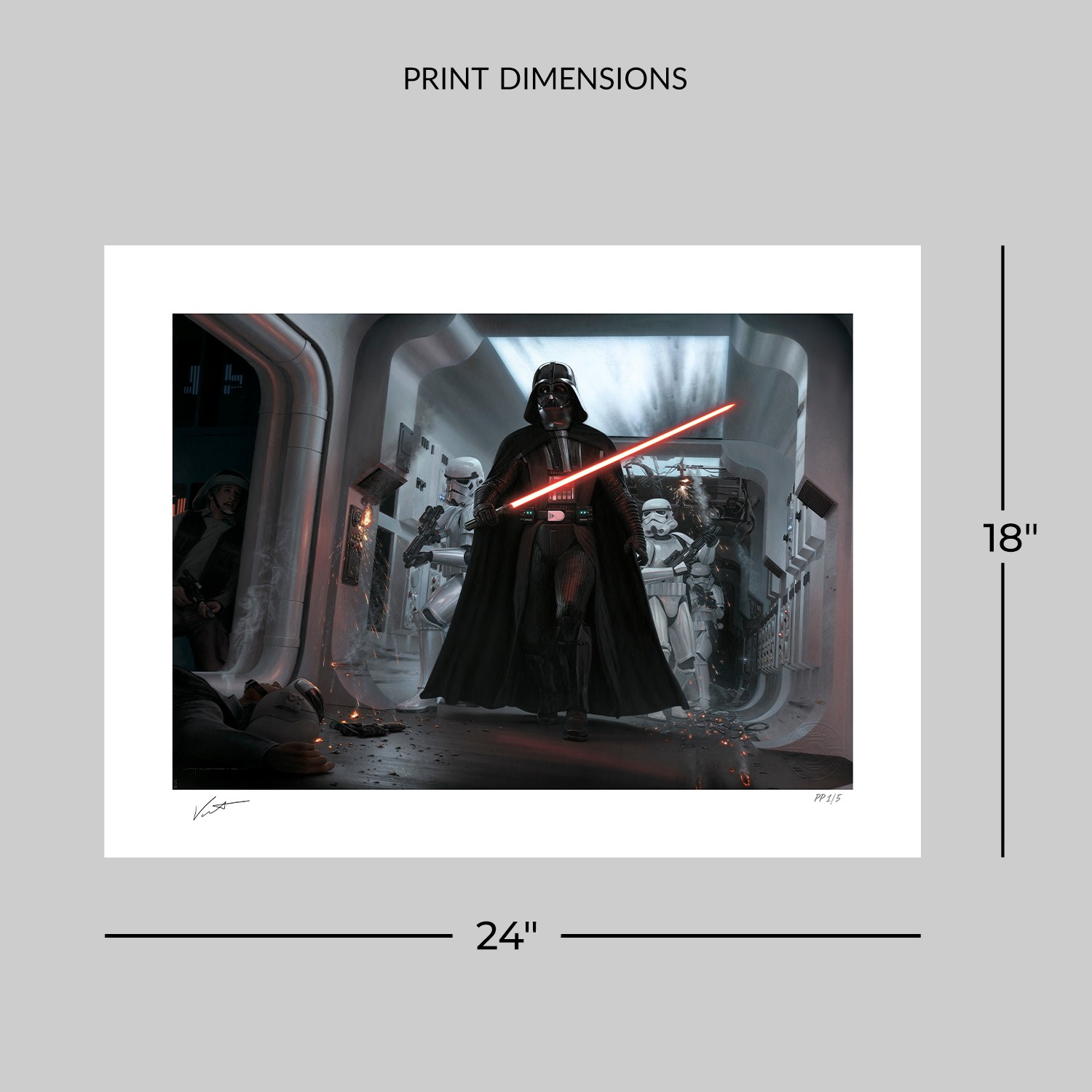Darth Vader: Assault on Tantive IV Fine Art Print by Jerry
