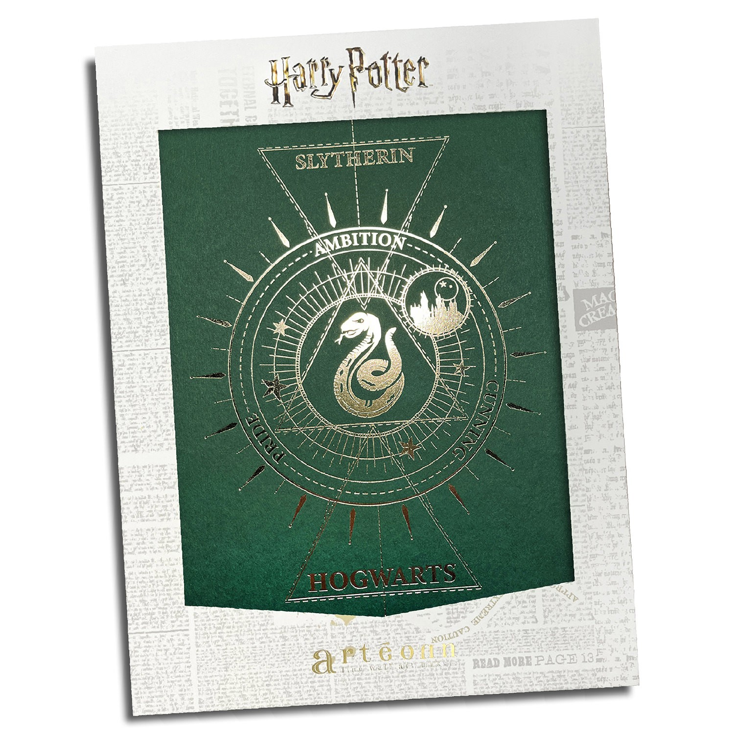 Harry Potter Harry Potter™: Slytherin House Foil Letterpress Poster Art Print  View 2