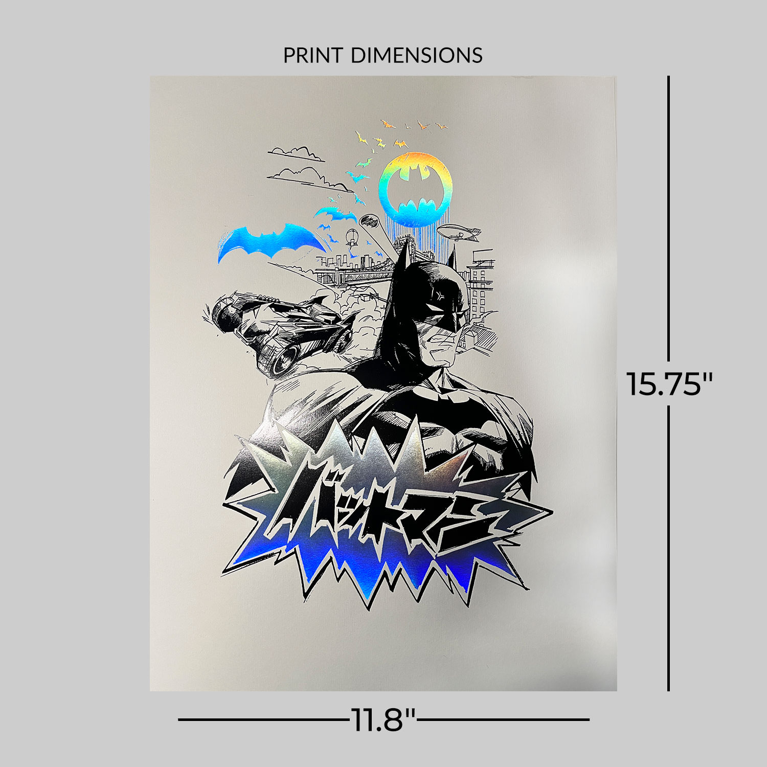 DC Comics Batman™ Core (Black & Holographic) Foil Letterpress Poster Art Print  View 2