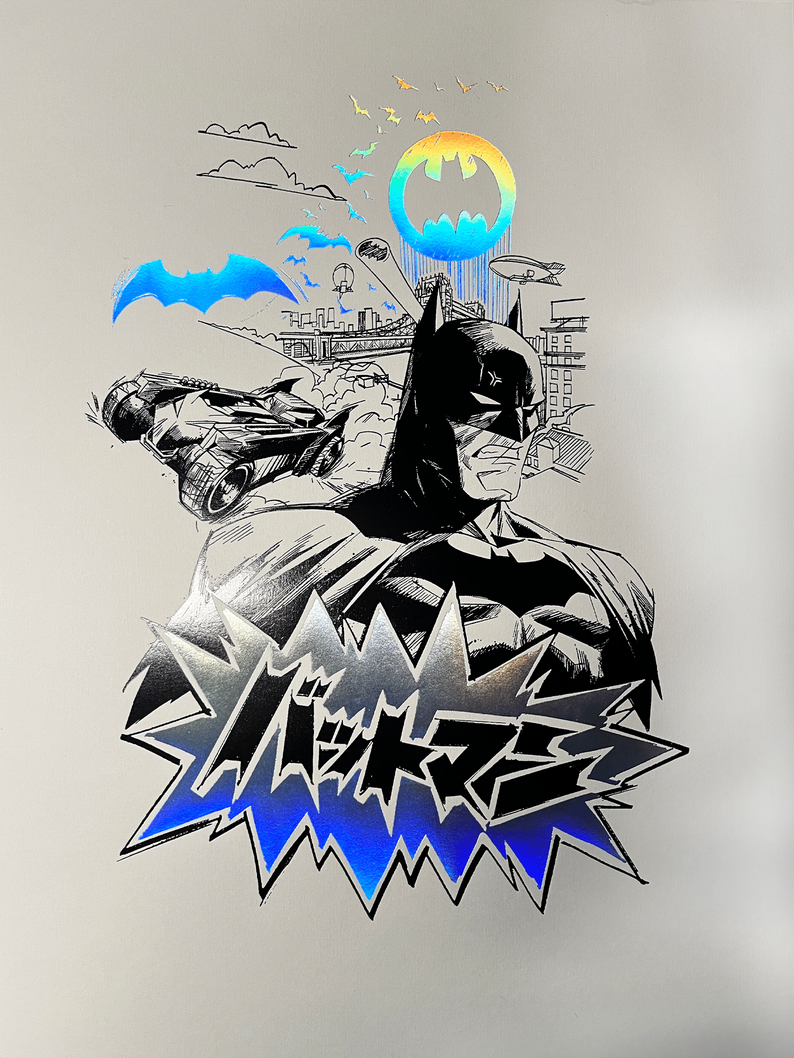 DC Comics Batman™ Core (Black & Holographic) Foil Letterpress Poster Art Print  View 7