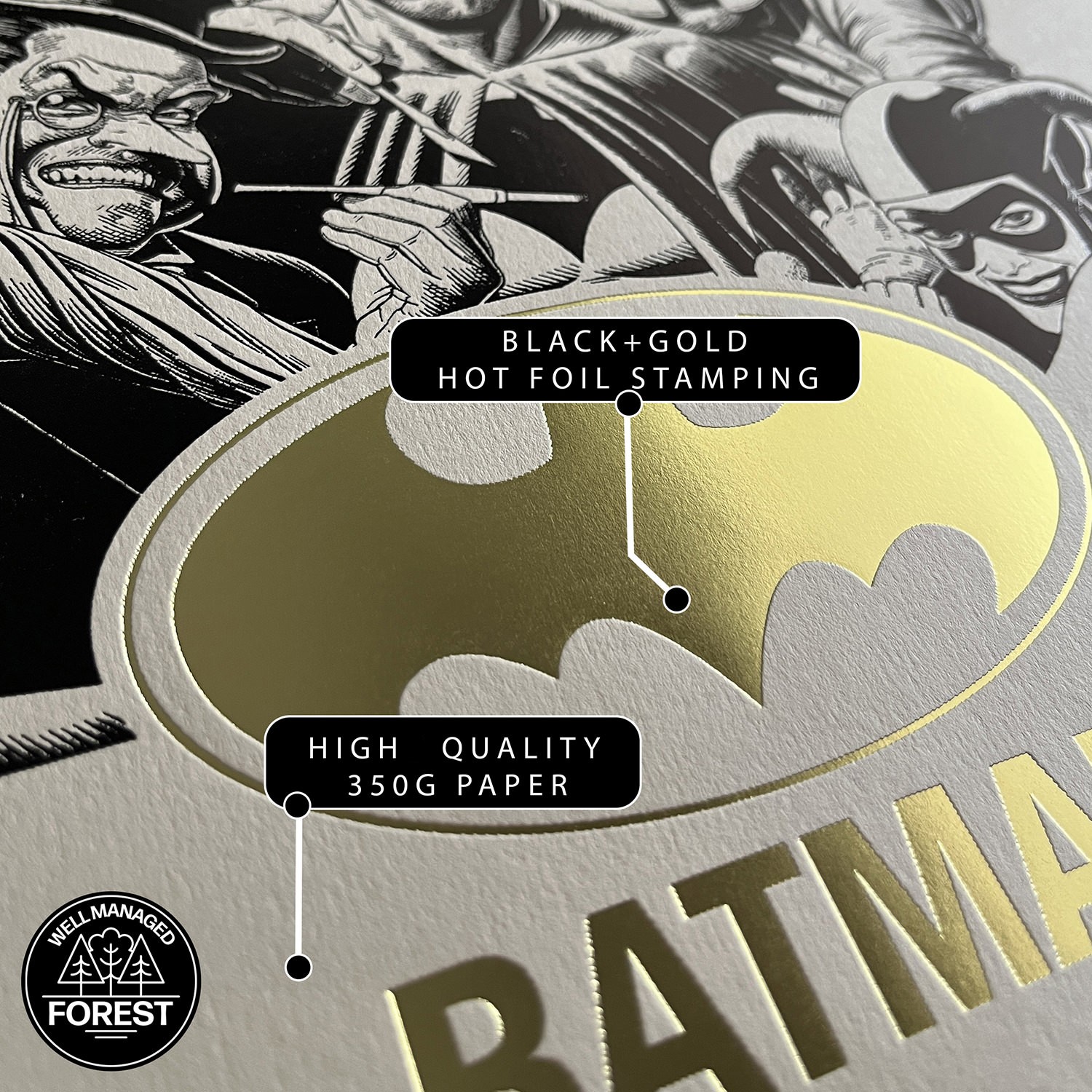 DC Comics Batman™ Team Foil Letterpress Poster Art Print  View 4