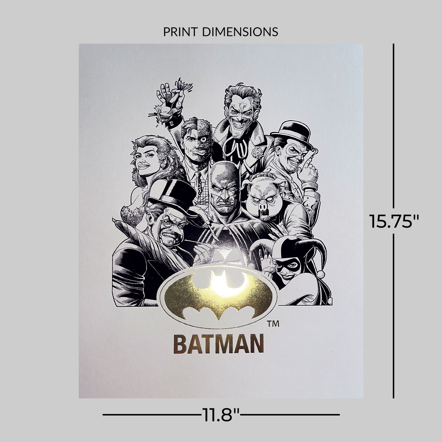 DC Comics Batman™ Team Foil Letterpress Poster Art Print  View 2