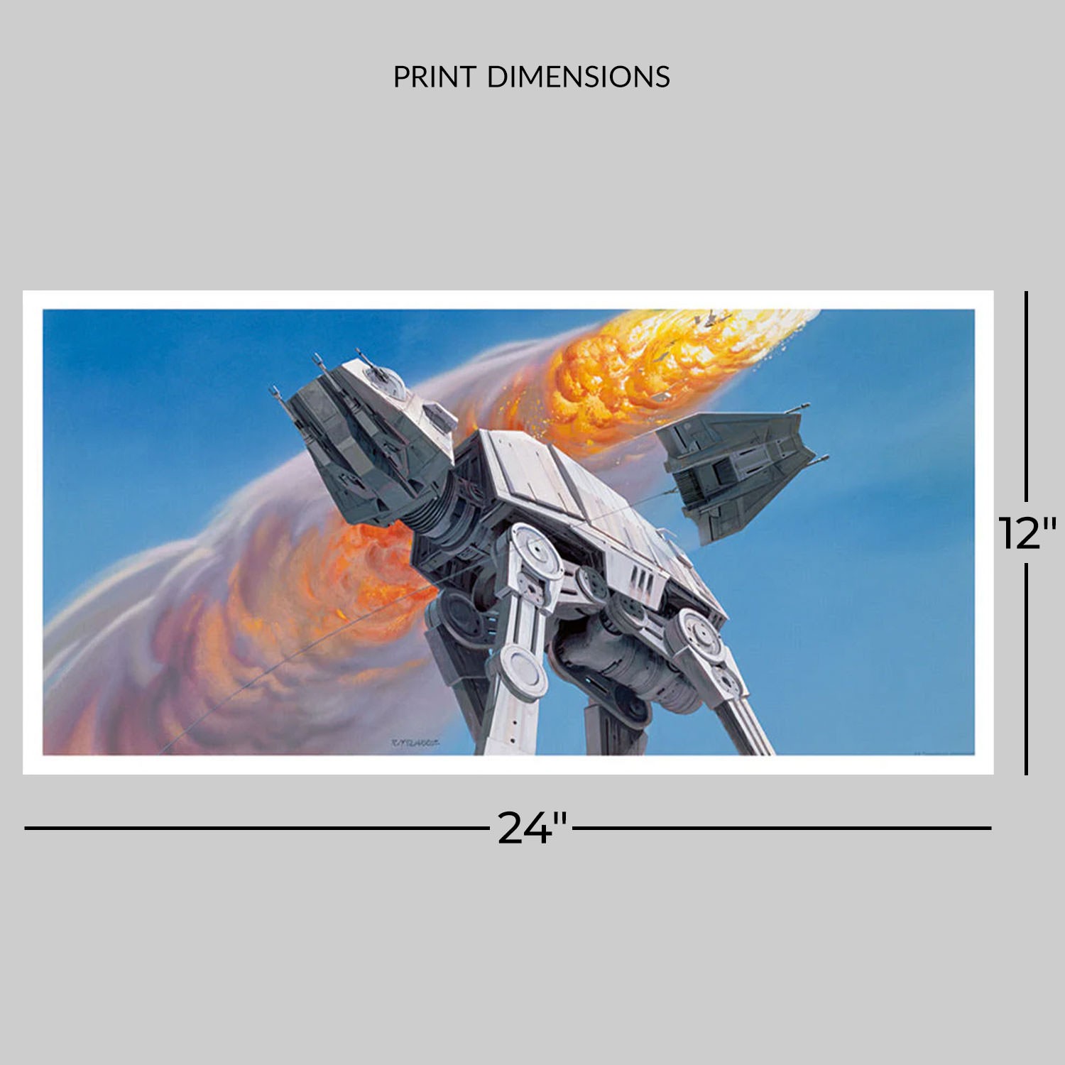 Imperial Walker and Snowspeeder Art Print by ACME Archives