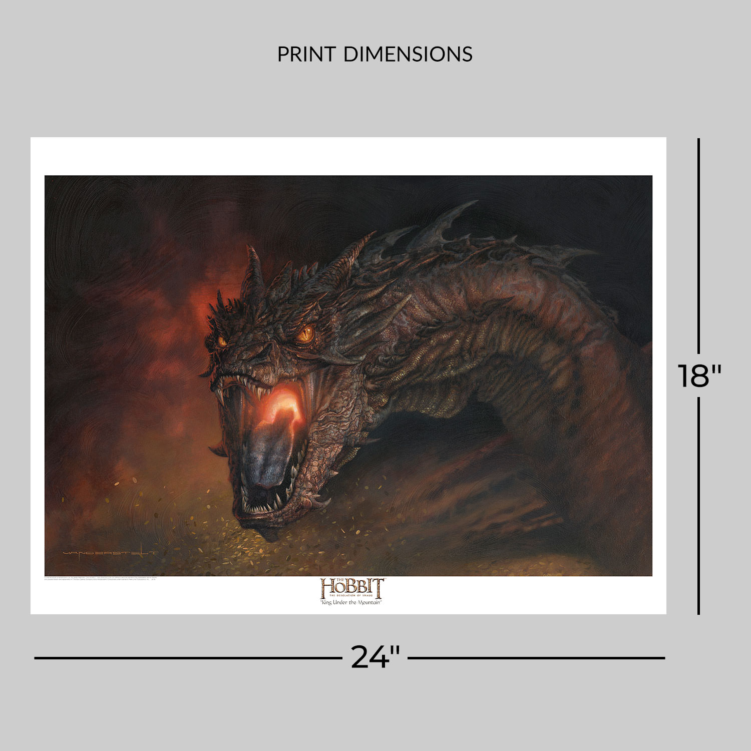 The Lord of the Rings Smaug: King Under the Mountain Art Print  View 2