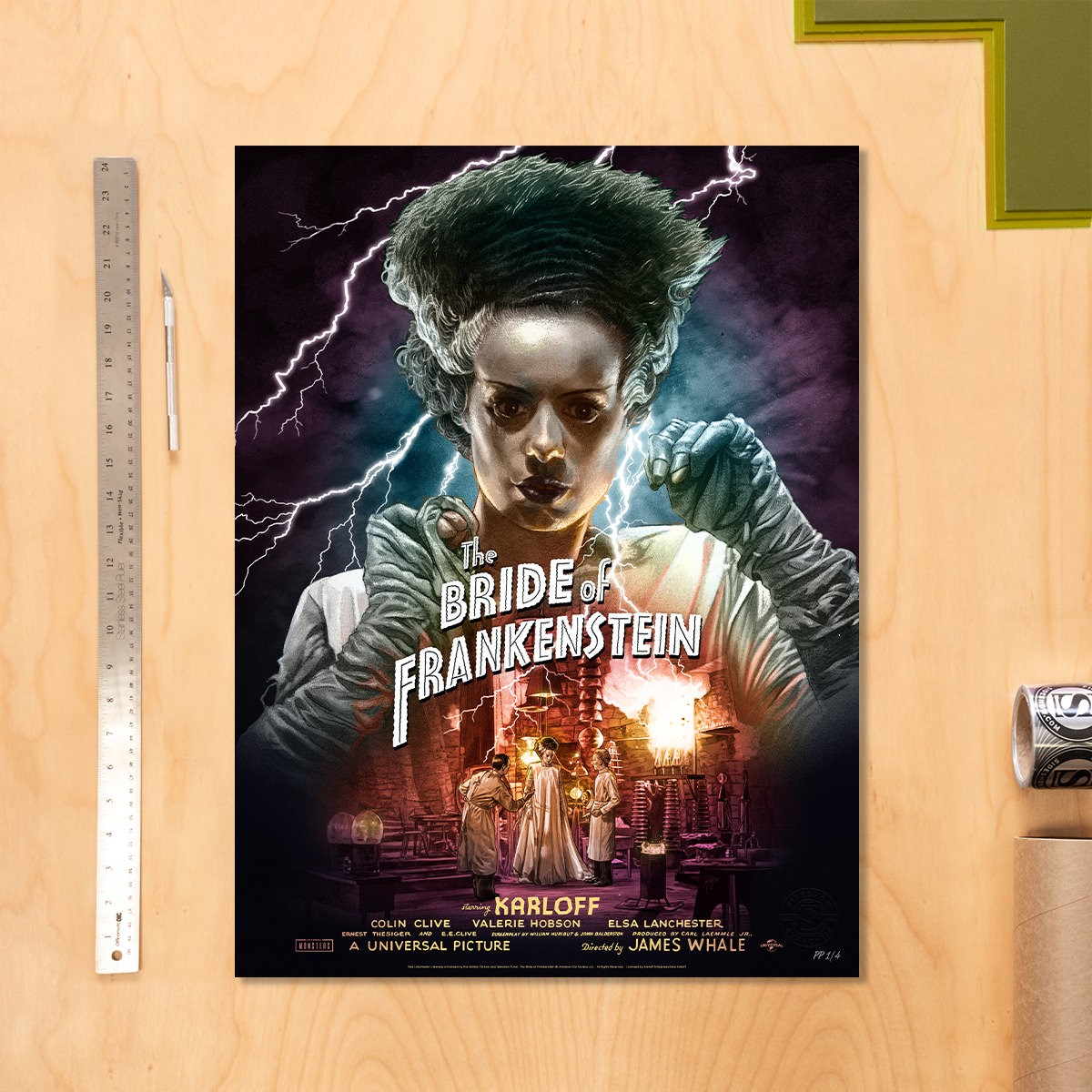 Universal Monsters Bride of Frankenstein (Color Variant) Movie Poster  Exclusive Edition View 1