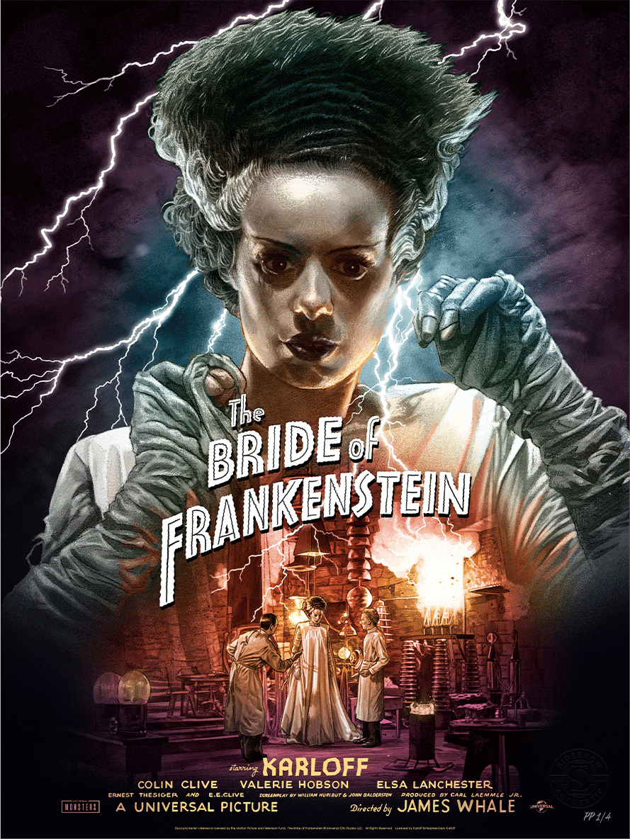 Universal Monsters Bride of Frankenstein (Color Variant) Movie Poster  Exclusive Edition View 5