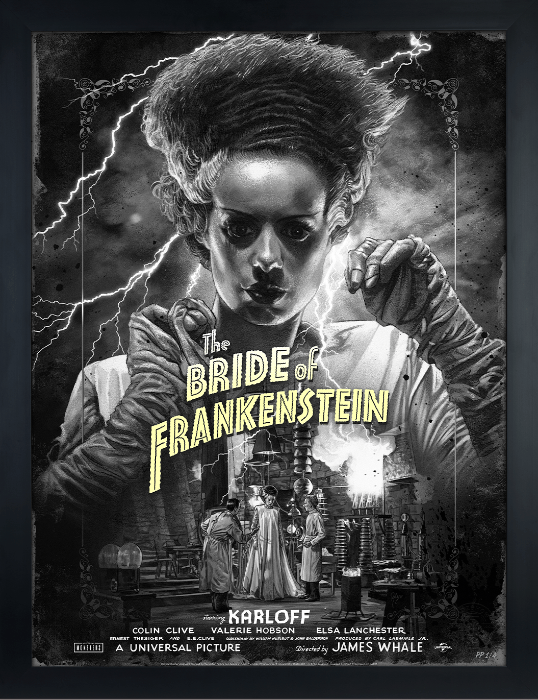 Universal Monsters Bride of Frankenstein (Silver Screen) Movie Poster  Exclusive Edition View 6
