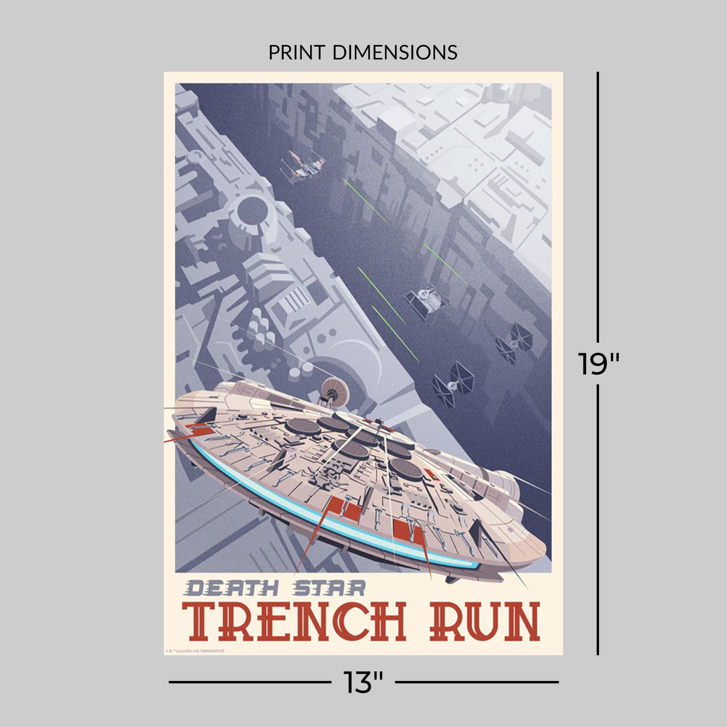 Star Wars Death Star Trench Run Art Print  View 2