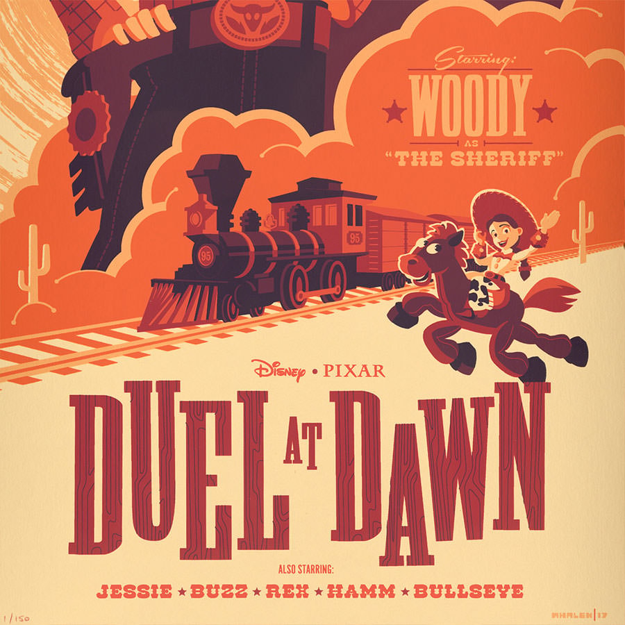 Disney Duel at Dawn (Toy Story 3) Evil Dr. Porkchop Variant Movie Poster  View 4