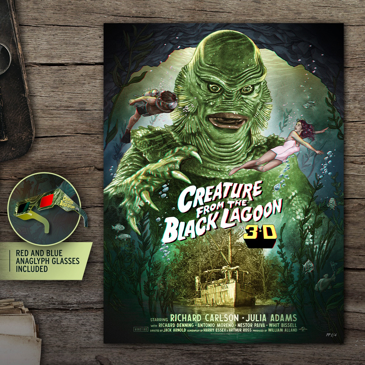 Universal Monsters Creature from the Black Lagoon (3D Variant) Movie Poster  Exclusive Edition View 1