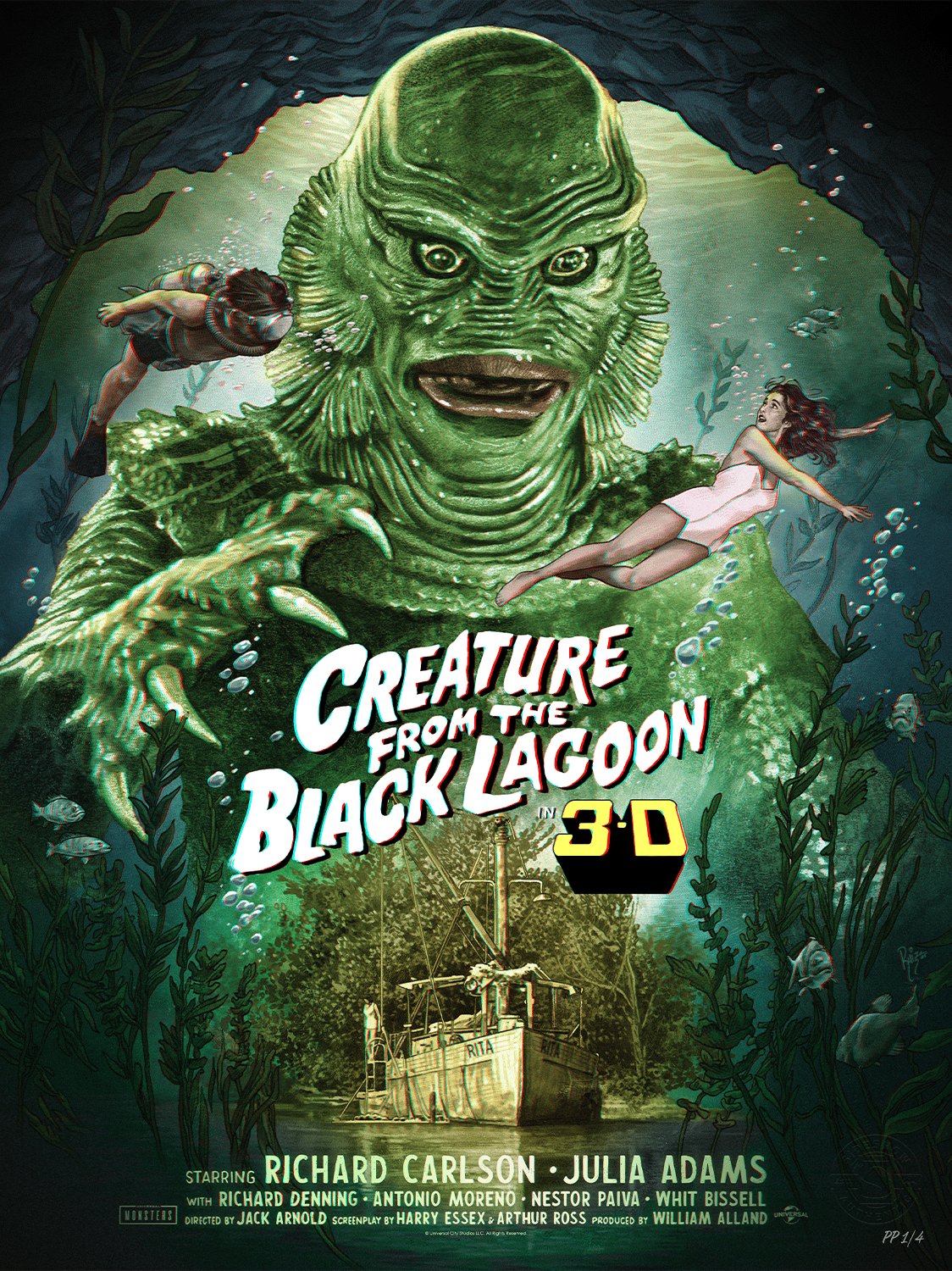 Universal Monsters Creature from the Black Lagoon (3D Variant) Movie Poster  Exclusive Edition View 5
