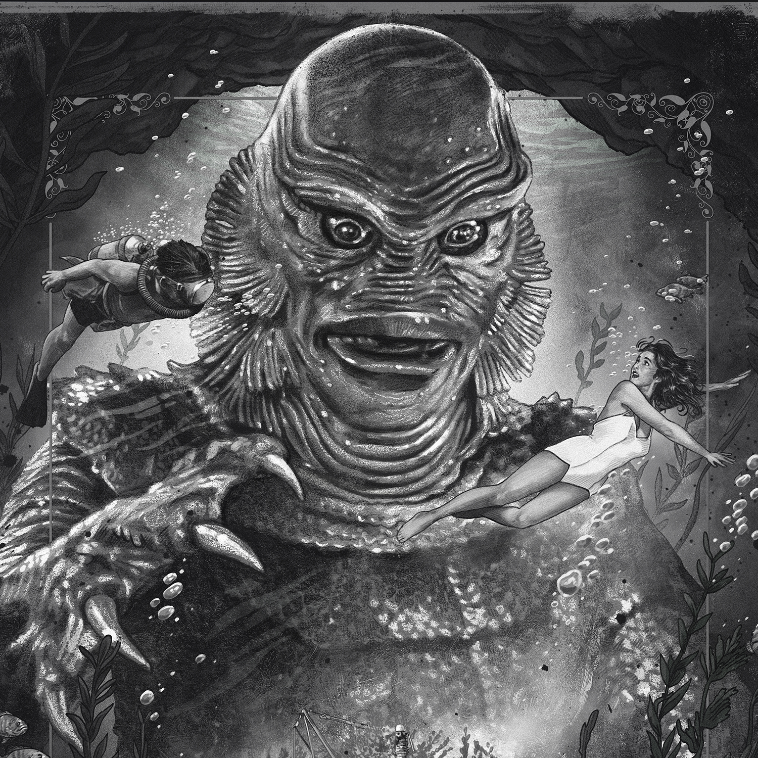 Universal Monsters Creature From the Black Lagoon (Silver Screen) Movie Poster  Exclusive Edition View 3