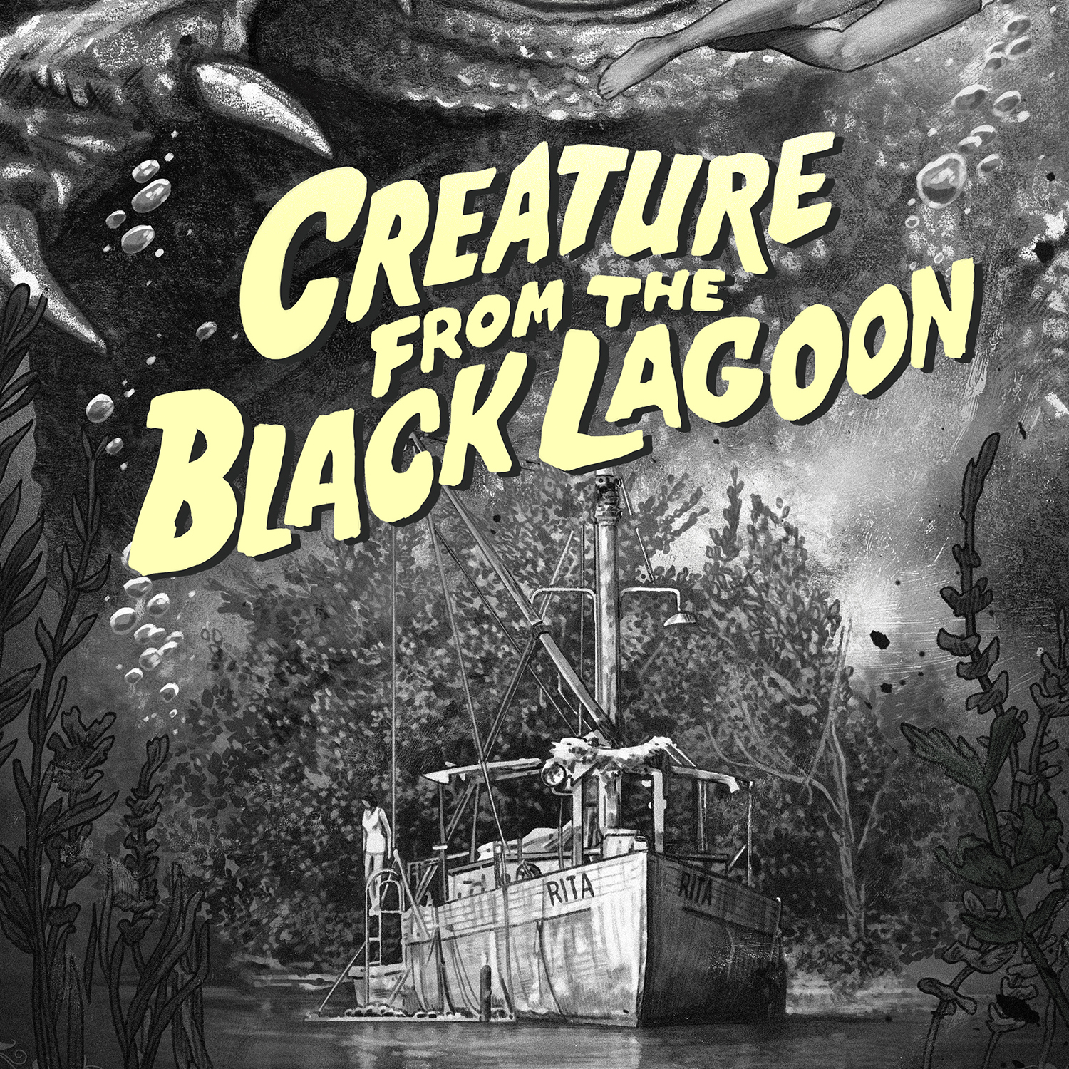 Universal Monsters Creature From the Black Lagoon (Silver Screen) Movie Poster  Exclusive Edition View 4