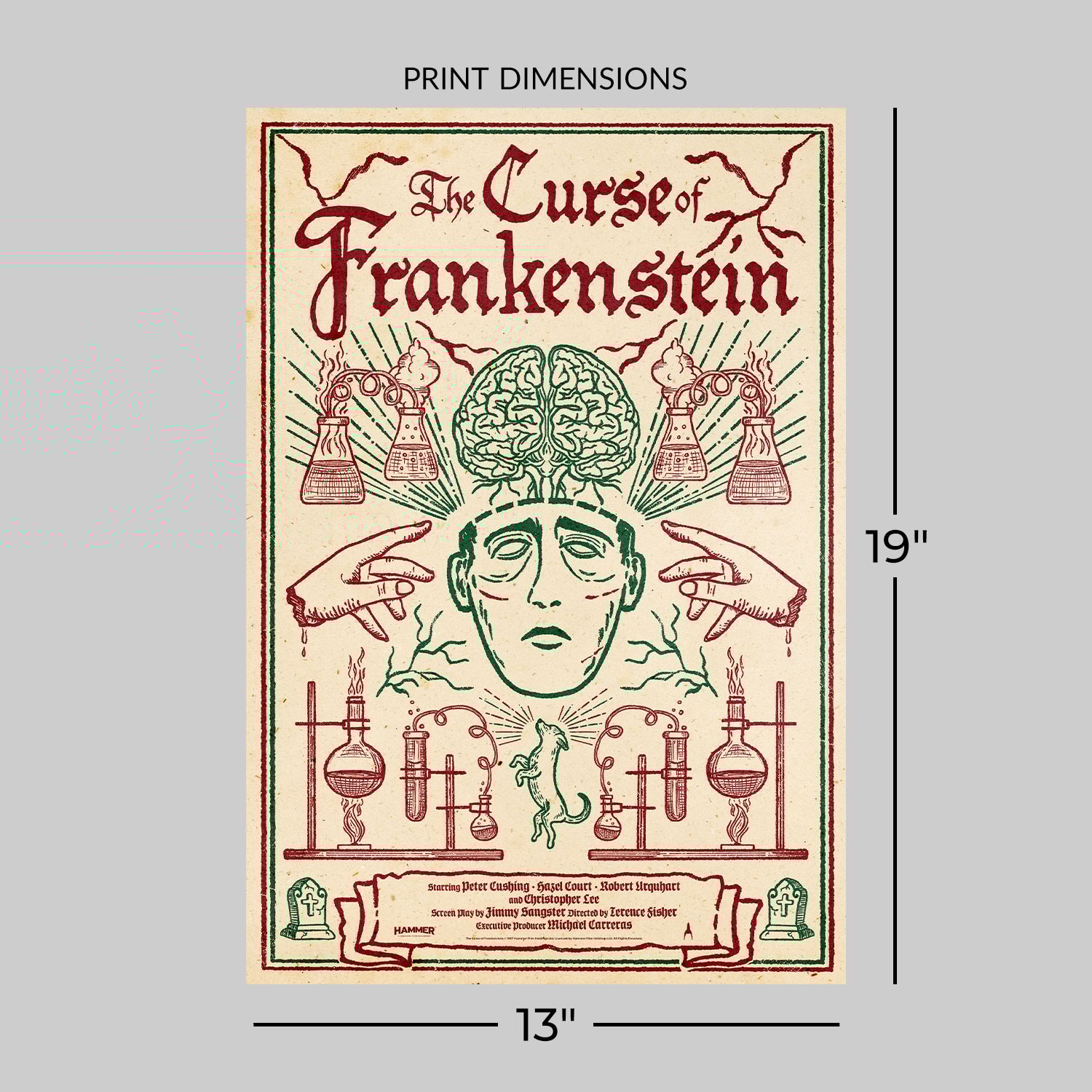 Frankenstein Meets The Wolfman Movie Poster Print - 27 x 40, image size:1500x1500