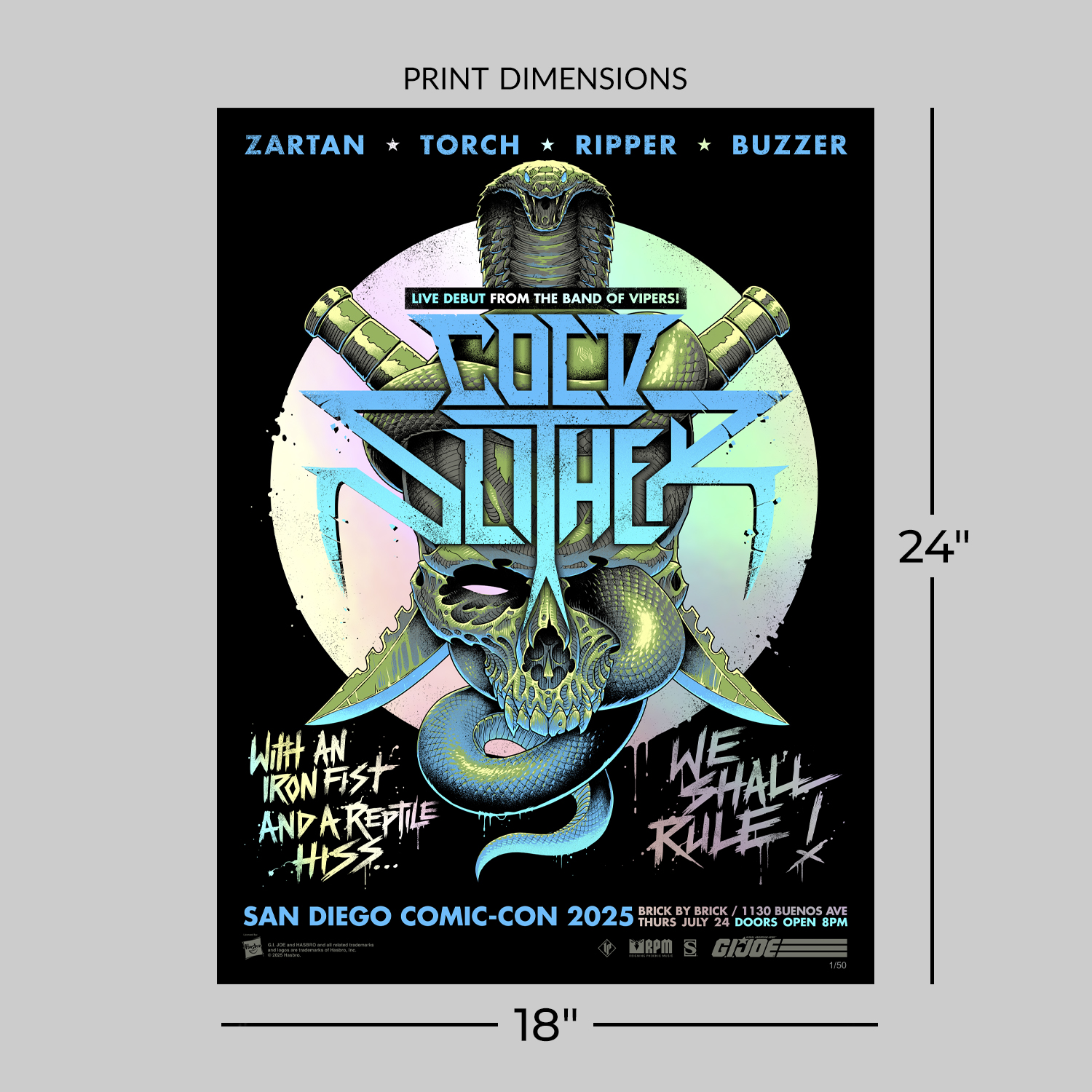 G.I. Joe Cold Slither Swampfire Variant Art Print  Exclusive Edition View 2