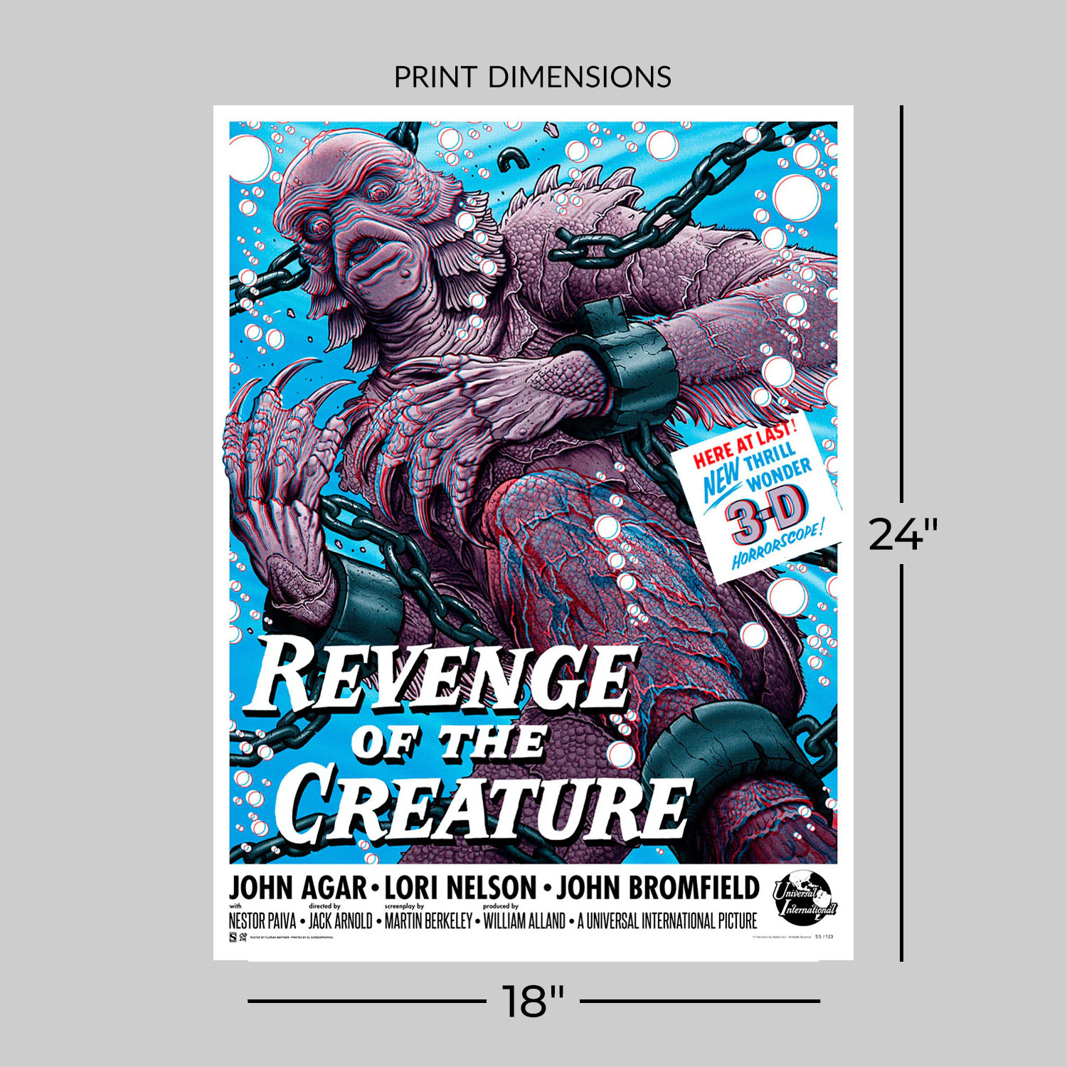 Universal Monsters Revenge of the Creature 3D Variant Movie Poster  View 2