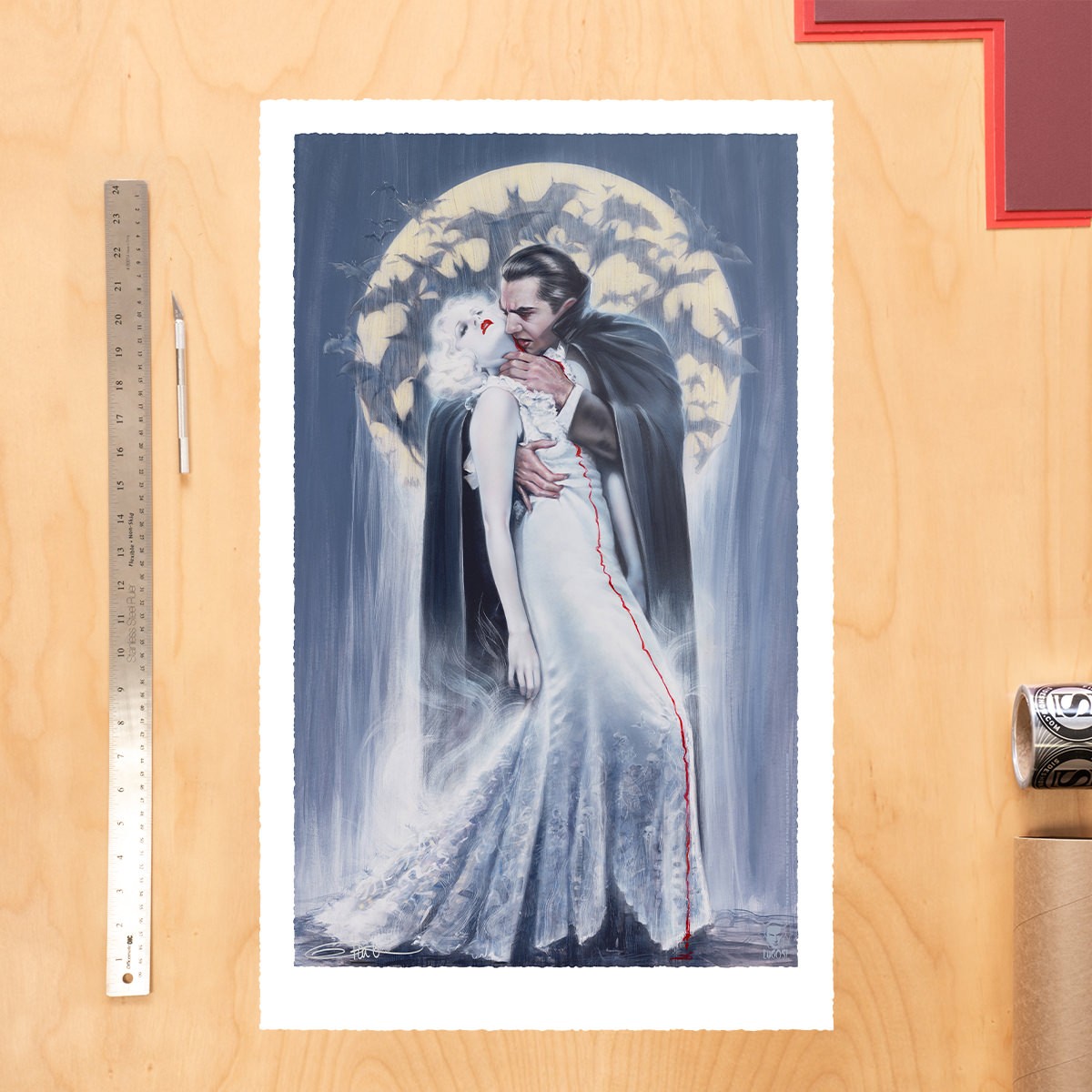 Dracula: The Kiss Fine Art Print by Olivia De Berardinis