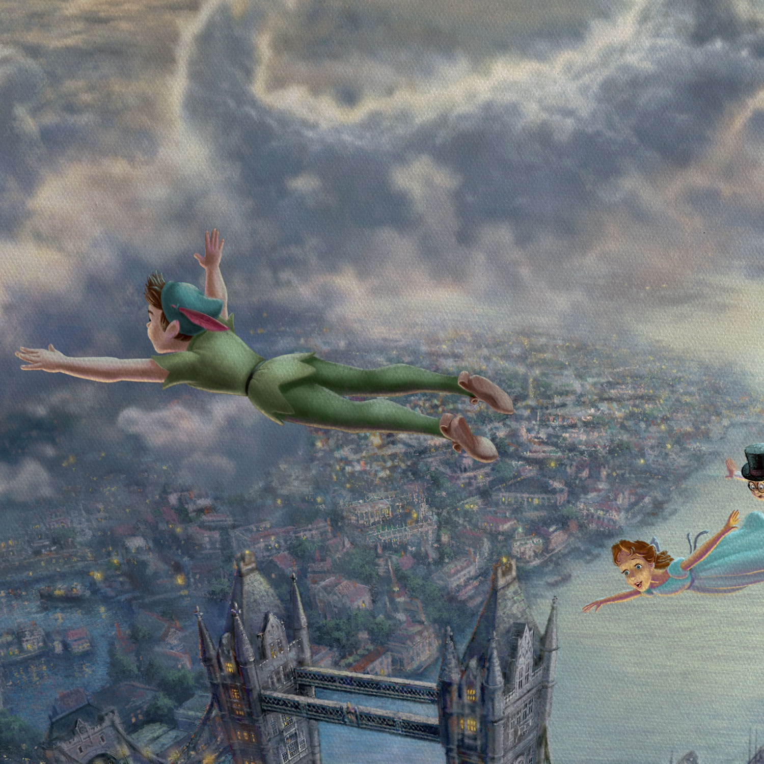 Disney Tinker Bell and Peter Pan Fly to Never Land Art Print  View 3