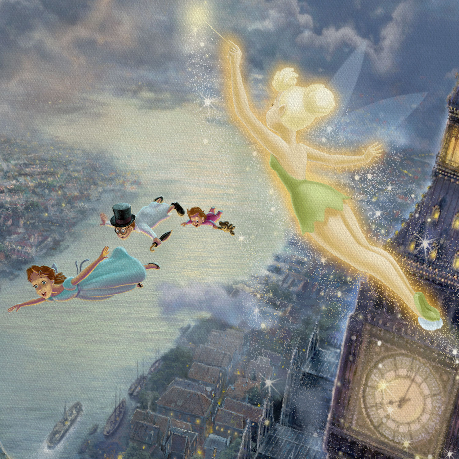 Disney Tinker Bell and Peter Pan Fly to Never Land Art Print  View 4