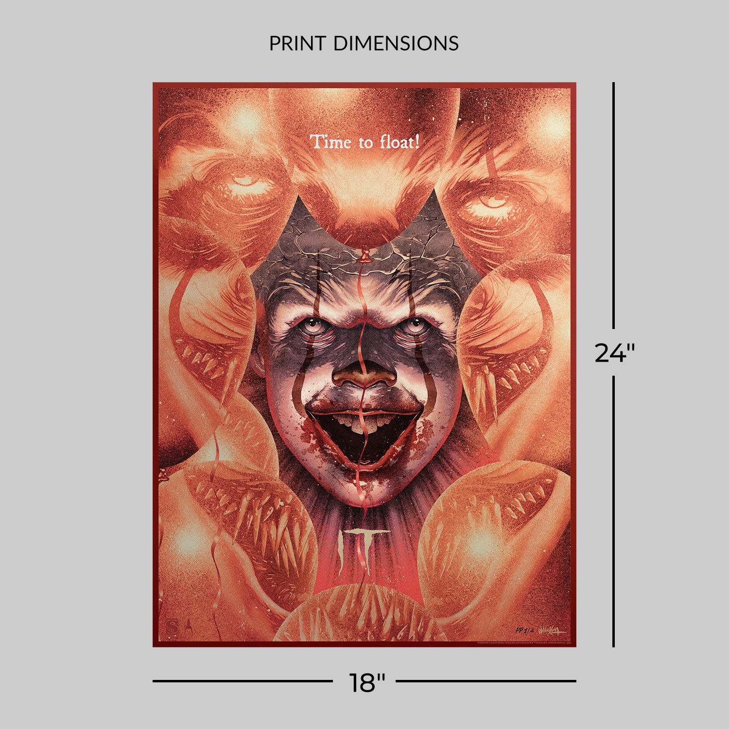 It IT: Time to Float Deadlights Variant Movie Poster  Exclusive Edition View 2