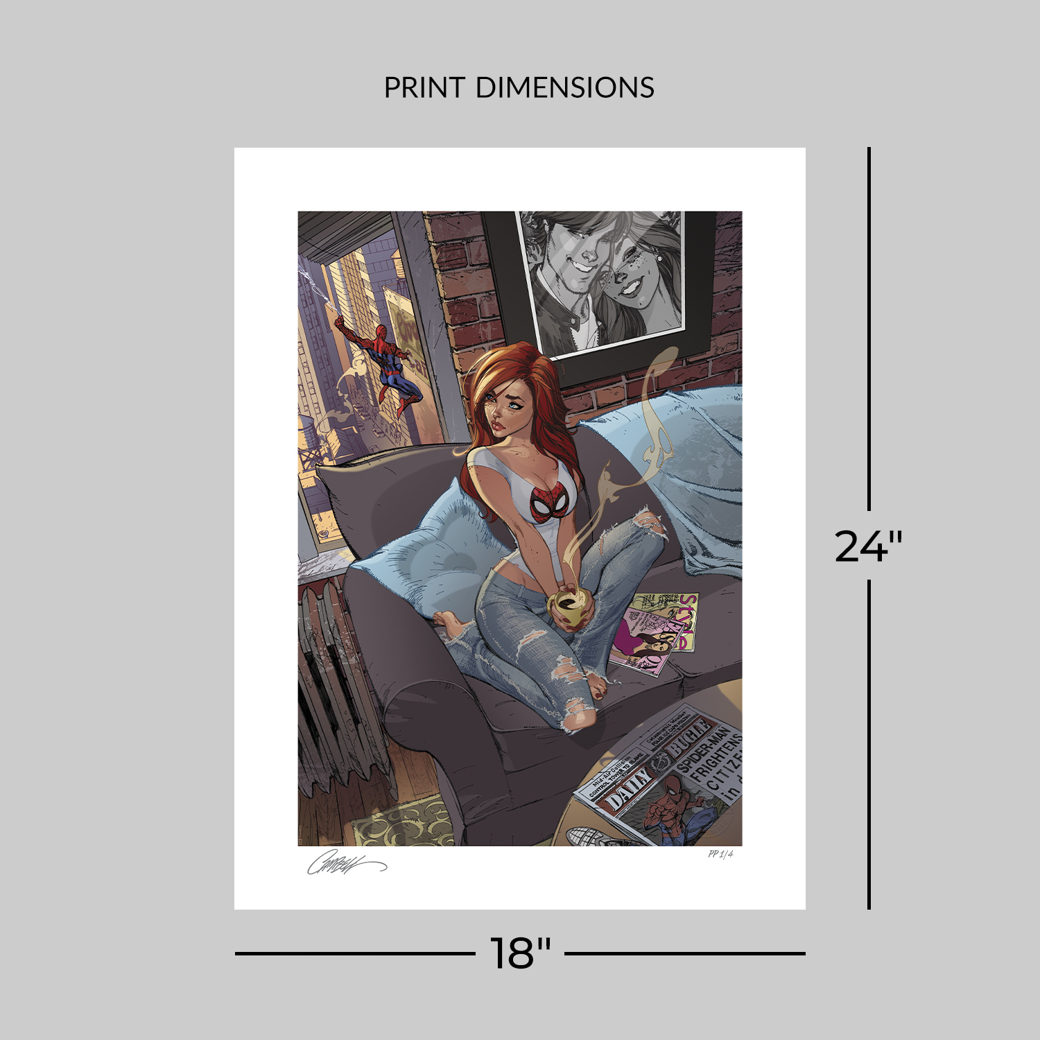 Amazing Spider-Man: Mary Jane's Apartment Fine Art Print by J