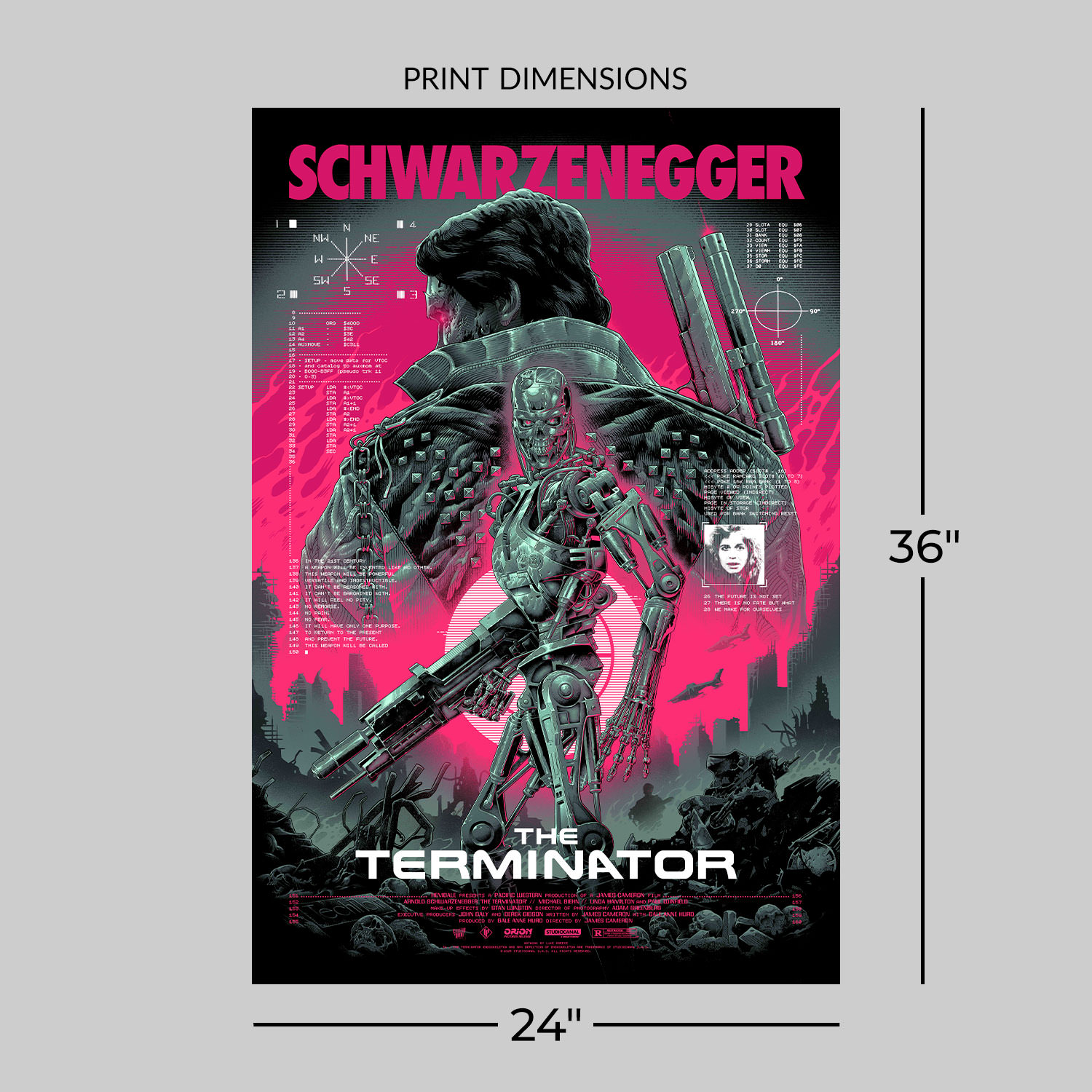 Terminator The Terminator Tech Noir Variant Movie Poster  View 2